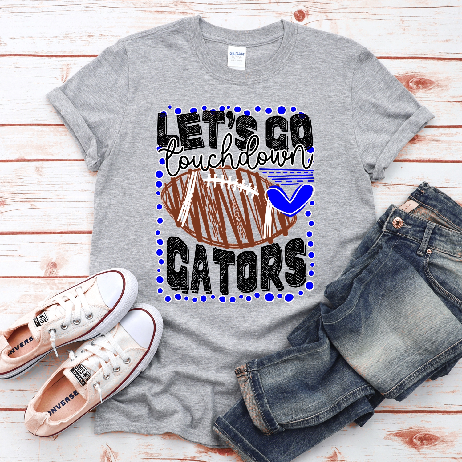 CUSTOM Lets go Gators football dot frame *DTF* Transfer - Image 2