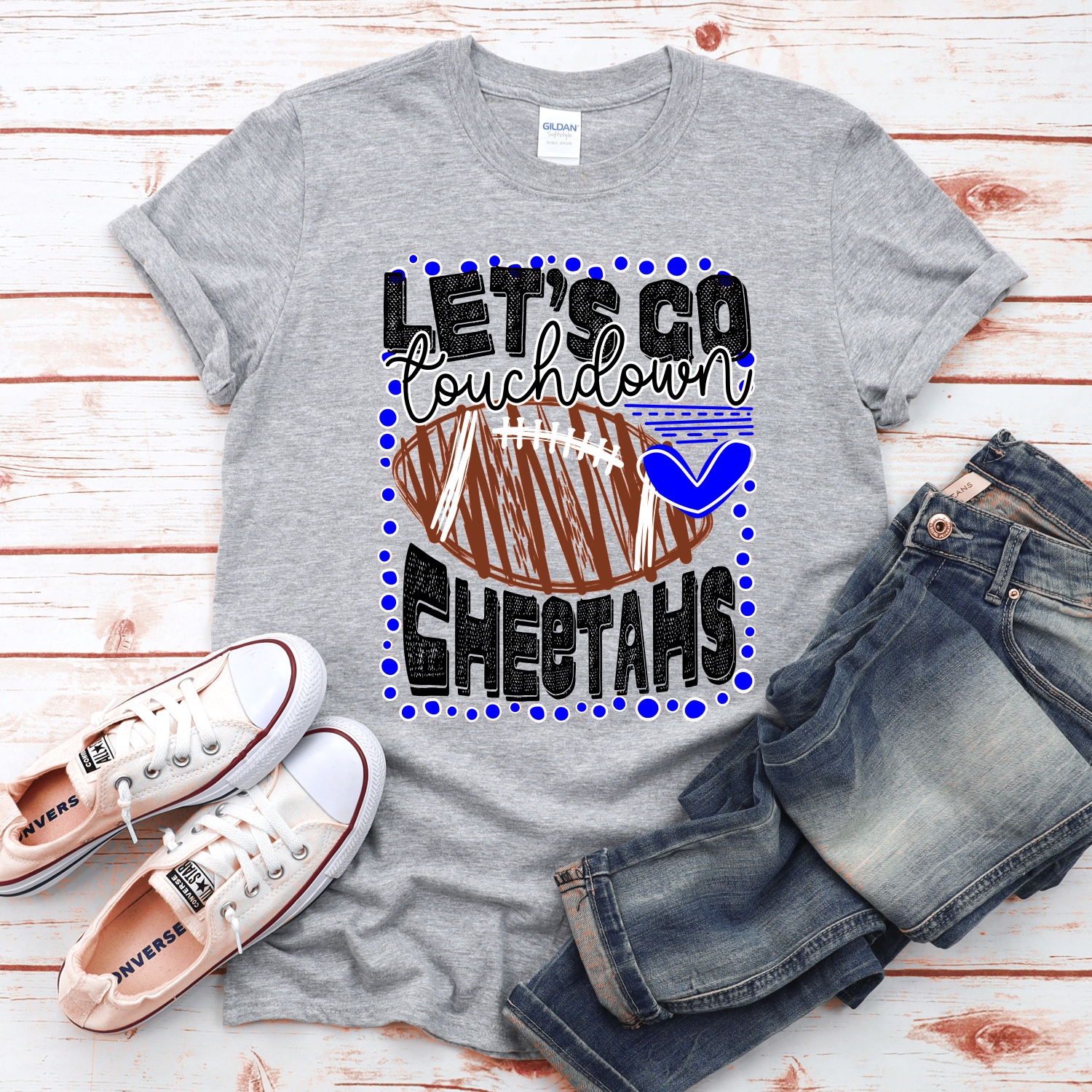 CUSTOM Lets go Cheetahs football dot frame *DTF* Transfer - Image 2