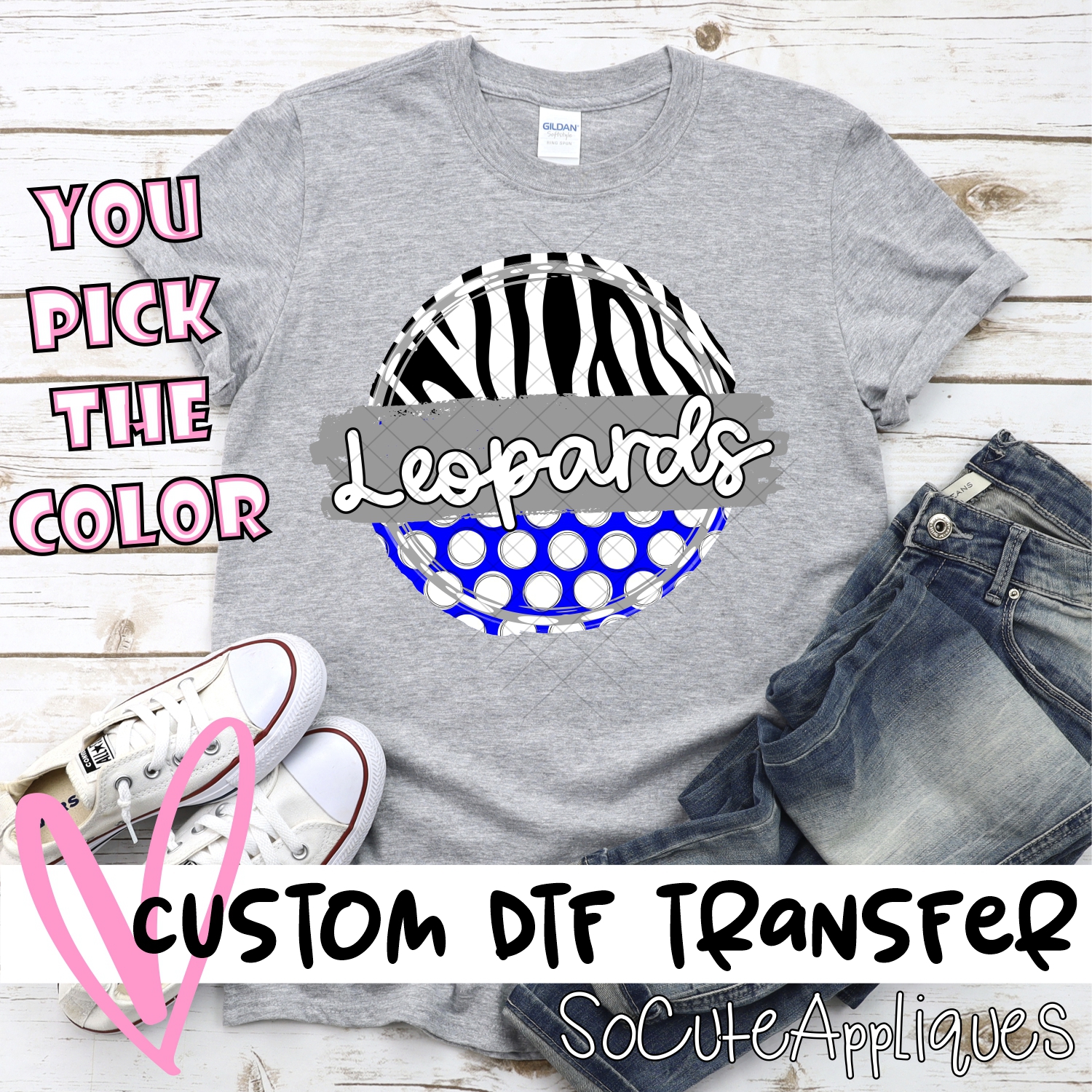 CUSTOM Leopards polka dot zebra circle *DTF* Transfer