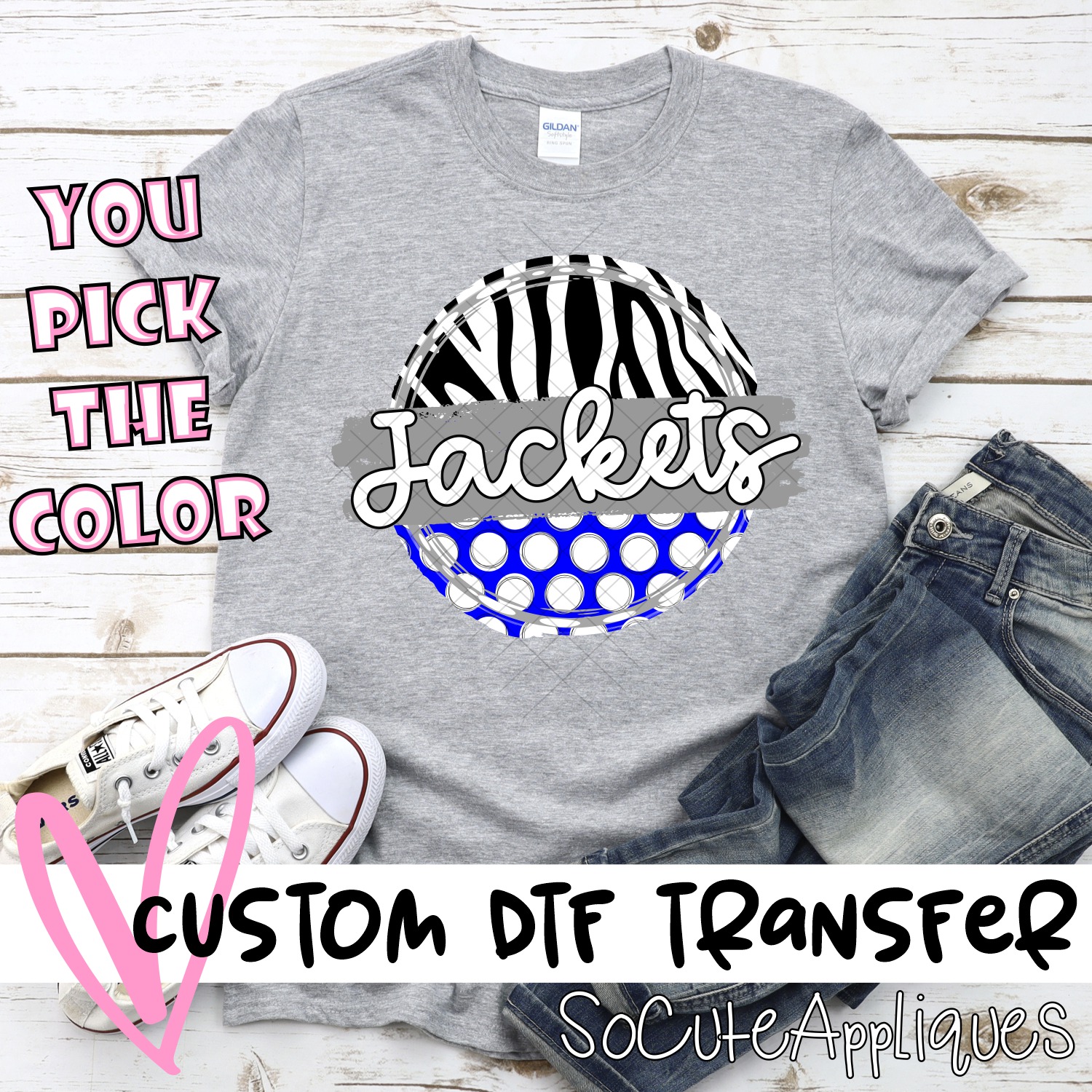 CUSTOM Jackets polka dot zebra circle *DTF* Transfer