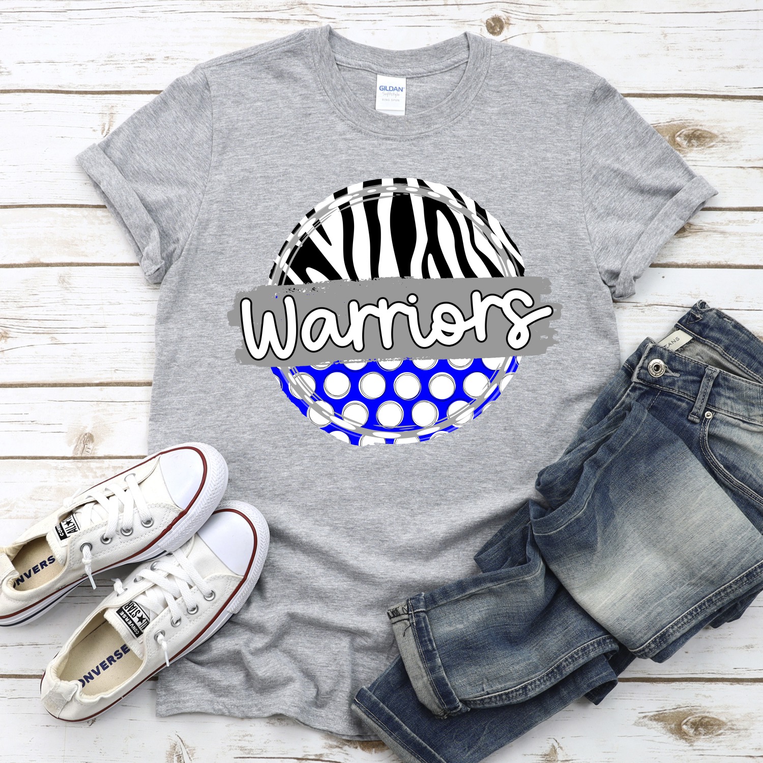 CUSTOM Warriors polka dot zebra circle *DTF* Transfer - Image 2