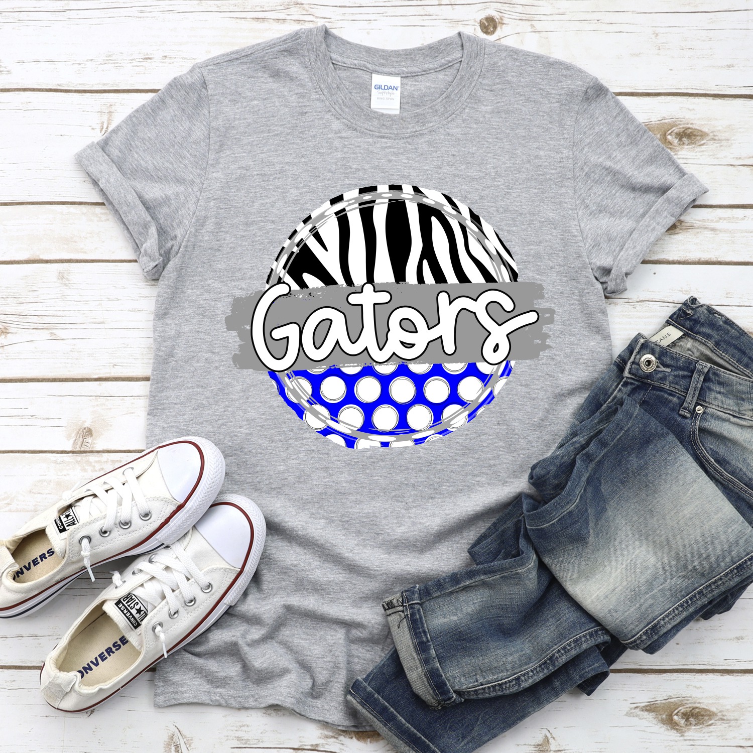 CUSTOM Gators polka dot zebra circle *DTF* Transfer - Image 2