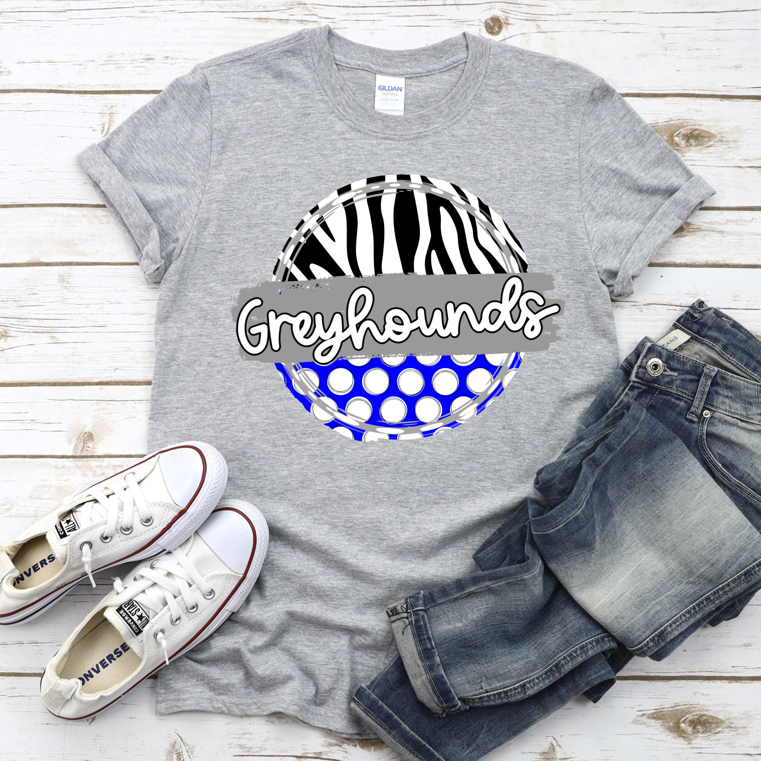 CUSTOM Greyhounds polka dot zebra circle *DTF* Transfer - Image 2