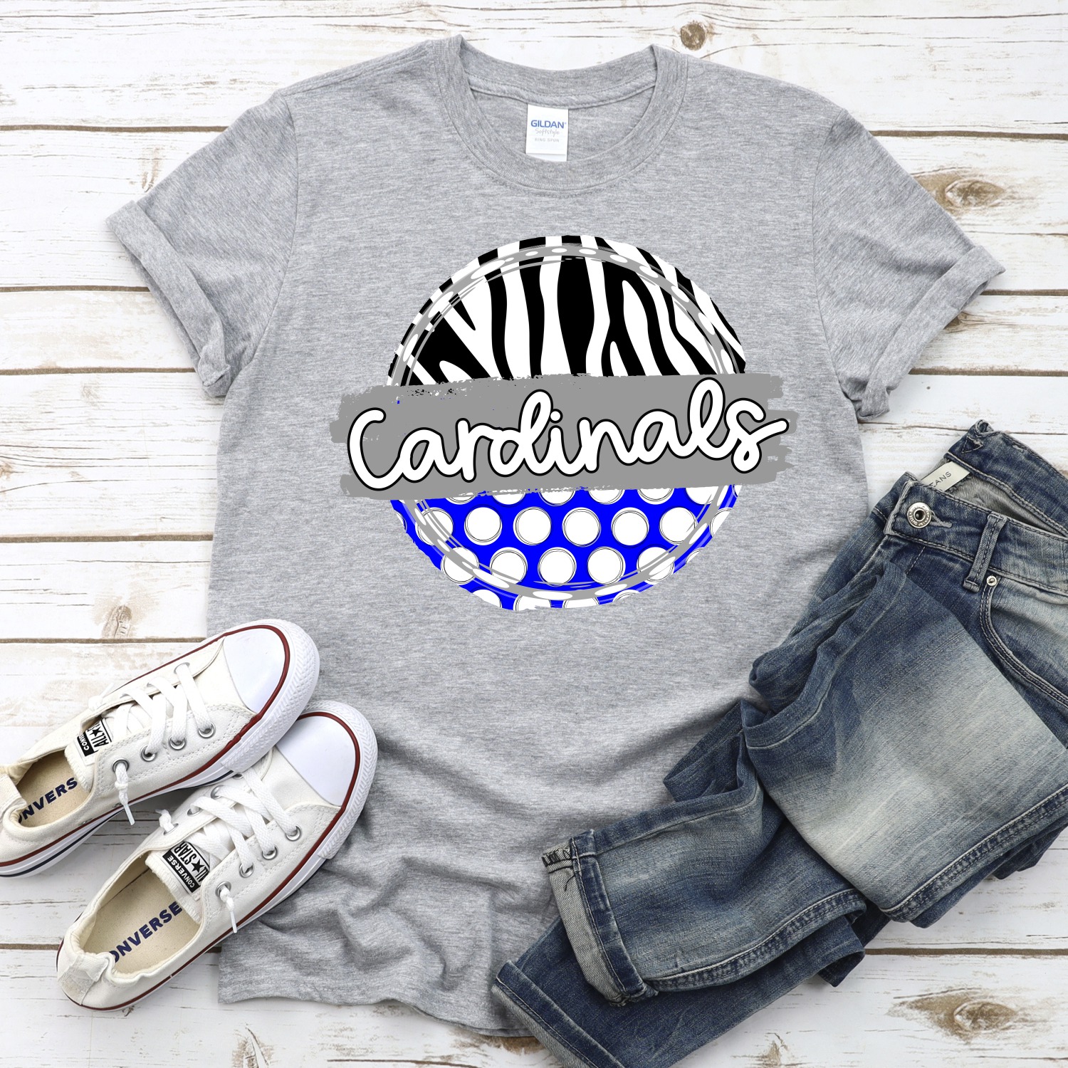 CUSTOM Cardinals polka dot zebra circle *DTF* Transfer - Image 2