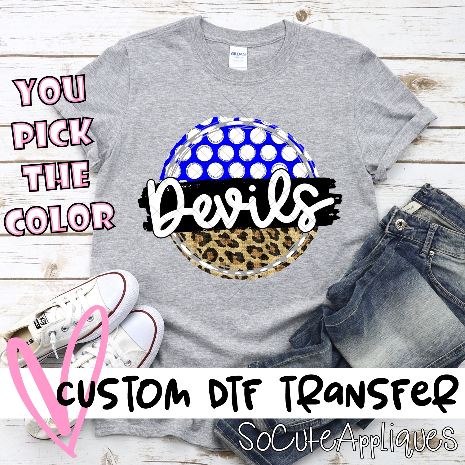 CUSTOM Devils polka dot Leopard circle *DTF* Transfer