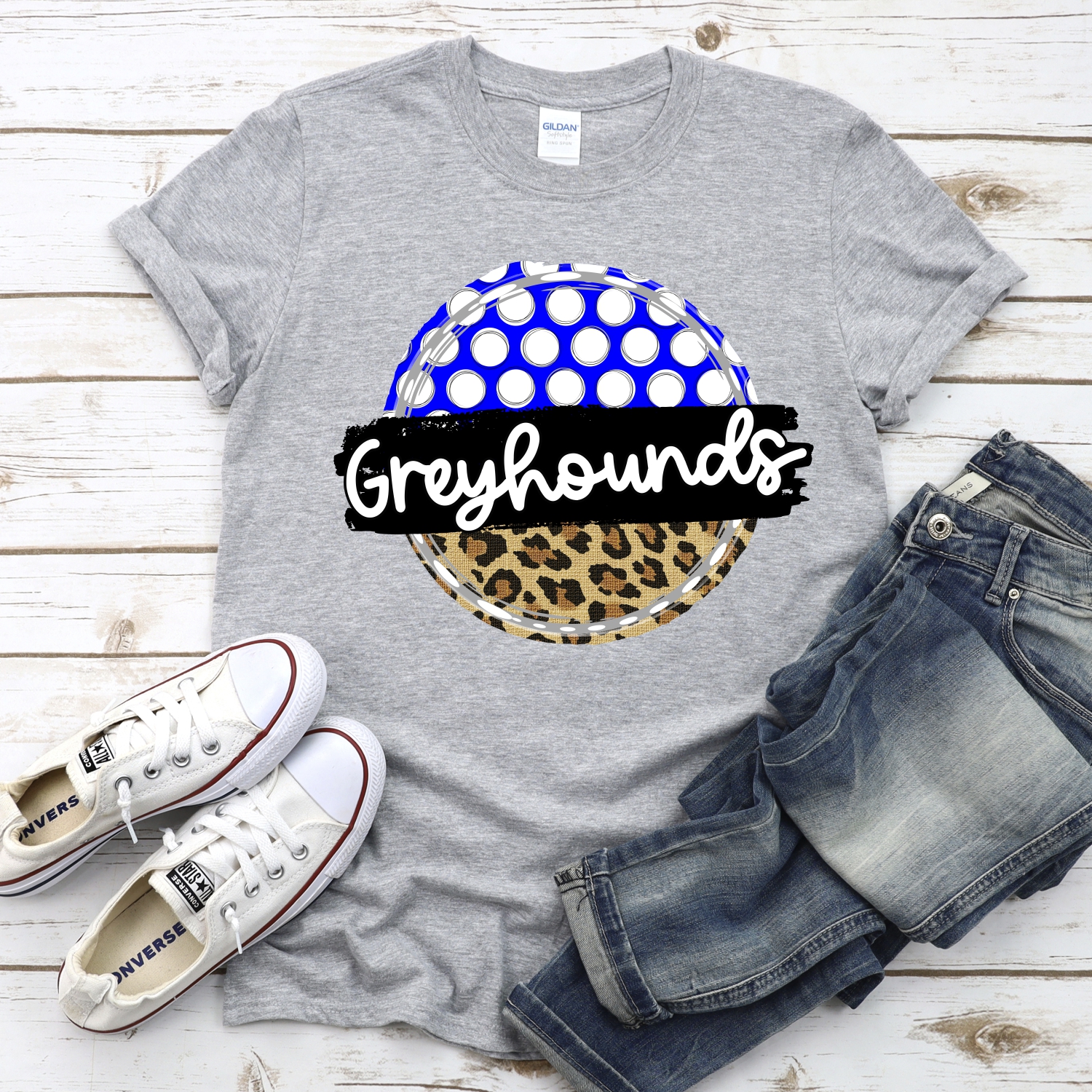 CUSTOM Greyhounds polka dot Leopard circle *DTF* Transfer - Image 2