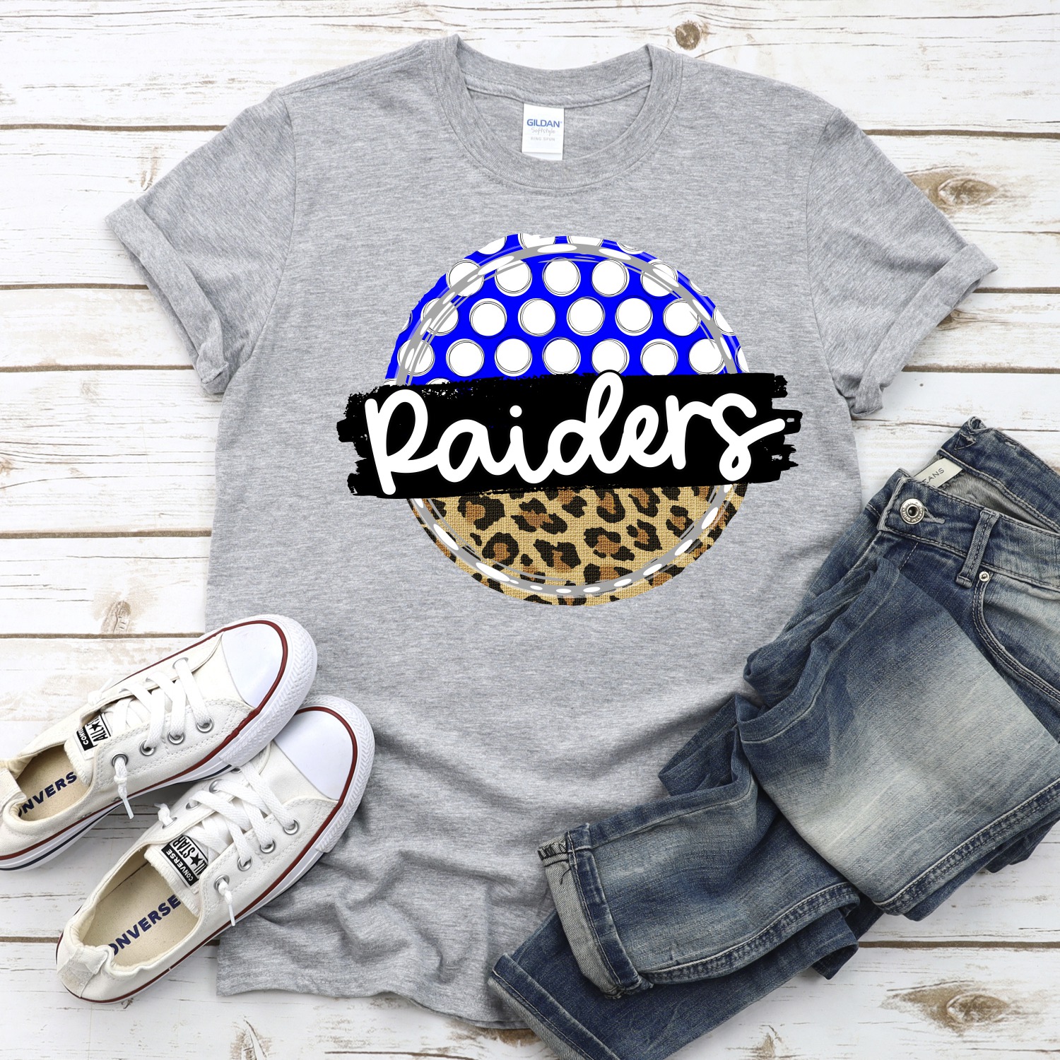 CUSTOM Raiders polka dot Leopard circle *DTF* Transfer - Image 2