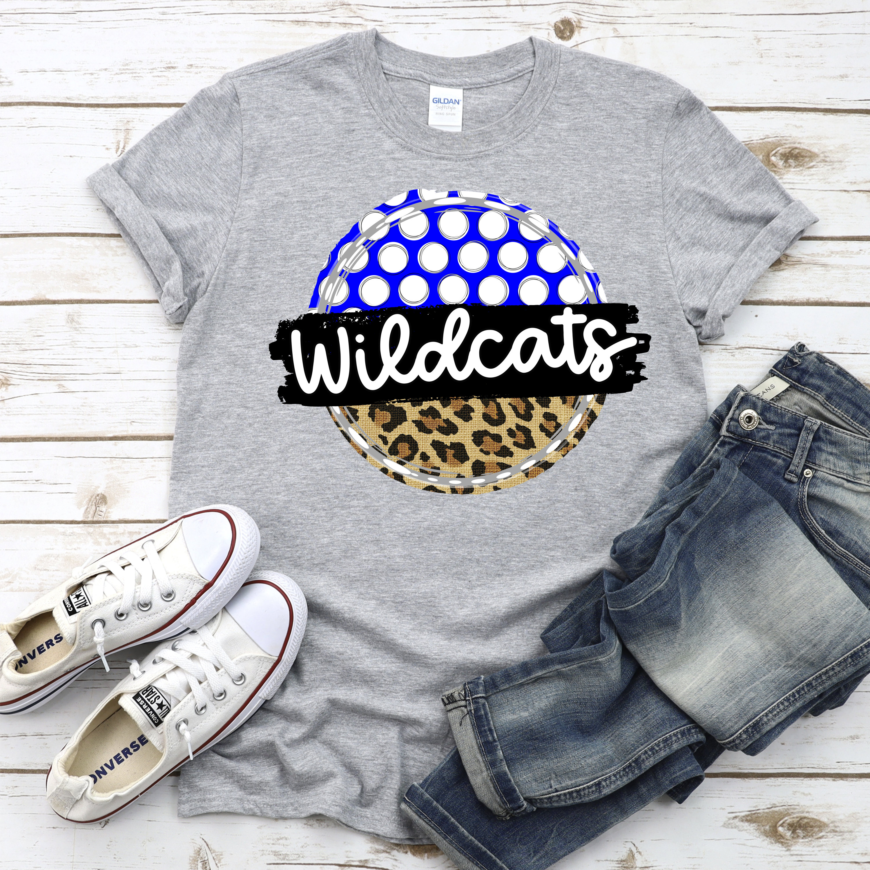 CUSTOM Wildcats polka dot Leopard circle *DTF* Transfer - Image 2