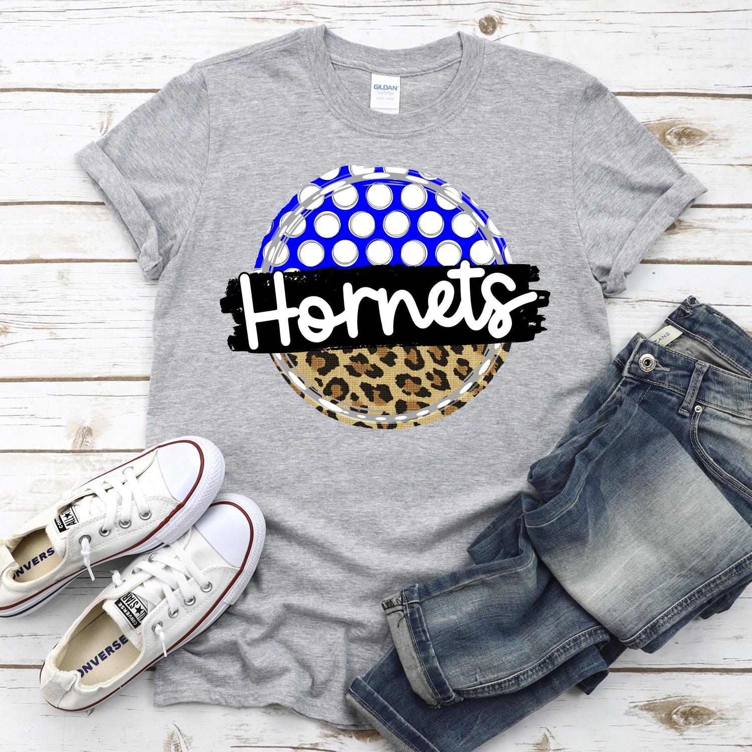 CUSTOM Hornets polka dot Leopard circle *DTF* Transfer - Image 2