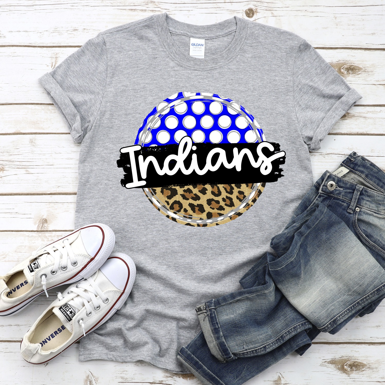 CUSTOM Indians polka dot Leopard circle *DTF* Transfer - Image 2