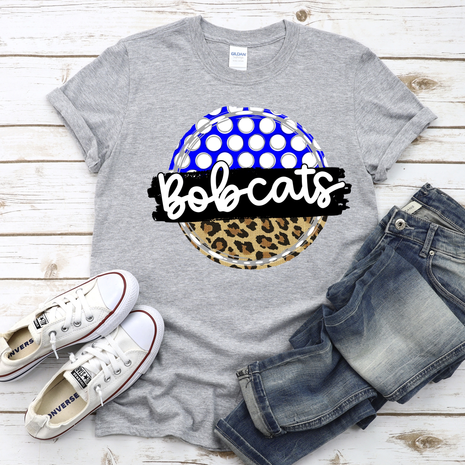CUSTOM Bobcats polka dot Leopard circle *DTF* Transfer - Image 2