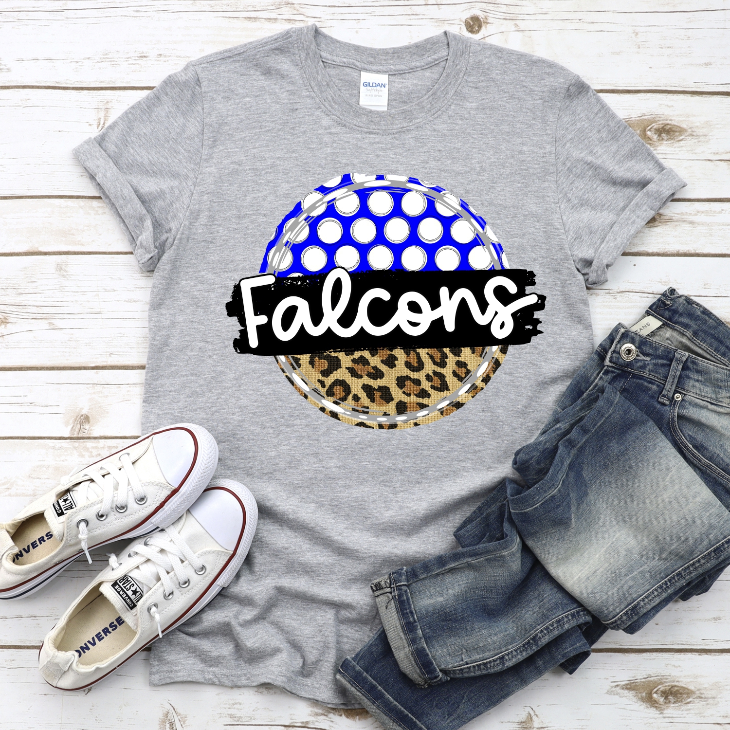 CUSTOM Falcons polka dot Leopard circle *DTF* Transfer - Image 2