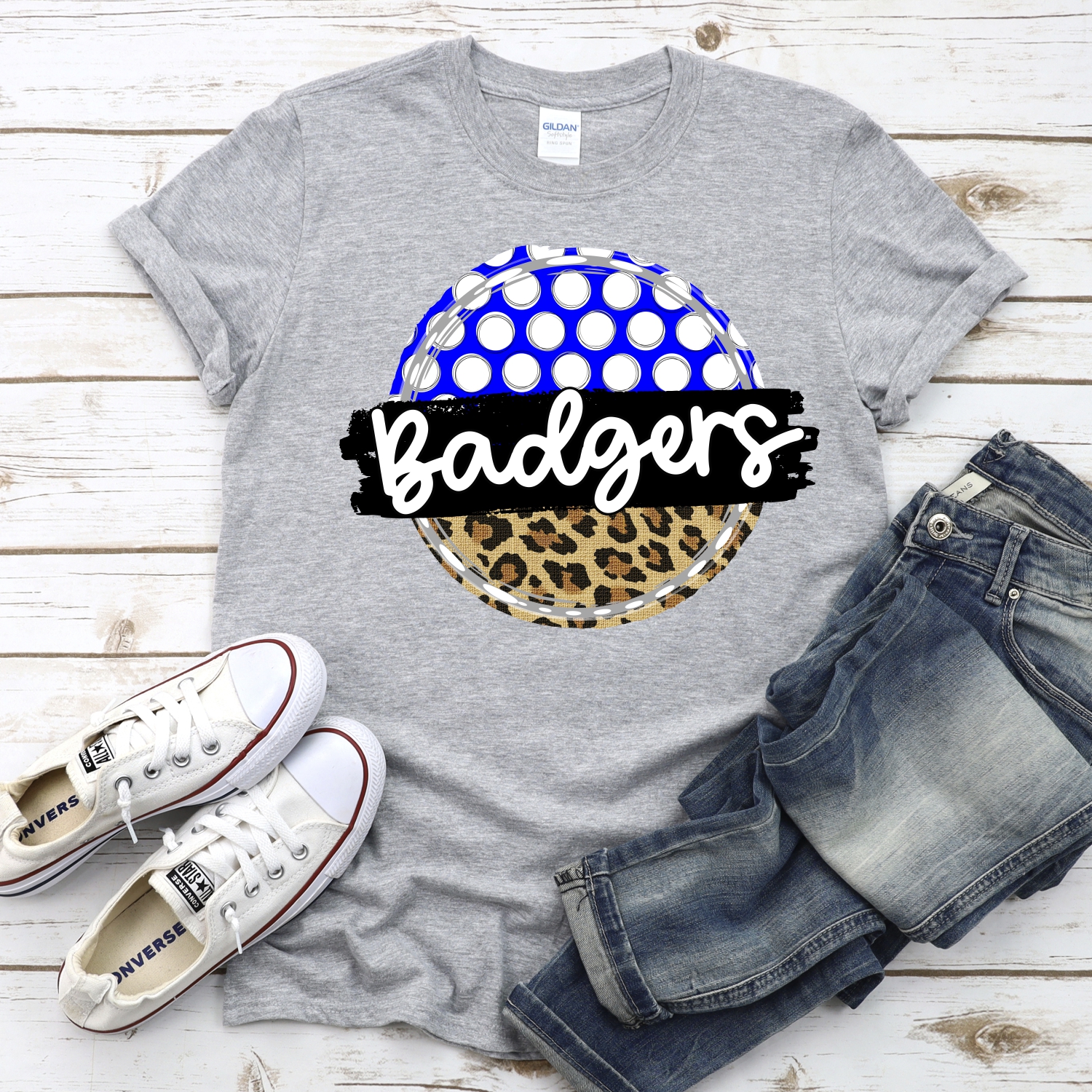 CUSTOM Badgers polka dot Leopard circle *DTF* Transfer - Image 2