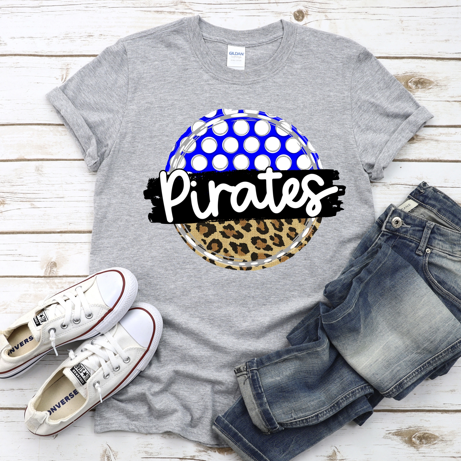 CUSTOM Pirates polka dot Leopard circle *DTF* Transfer - Image 2