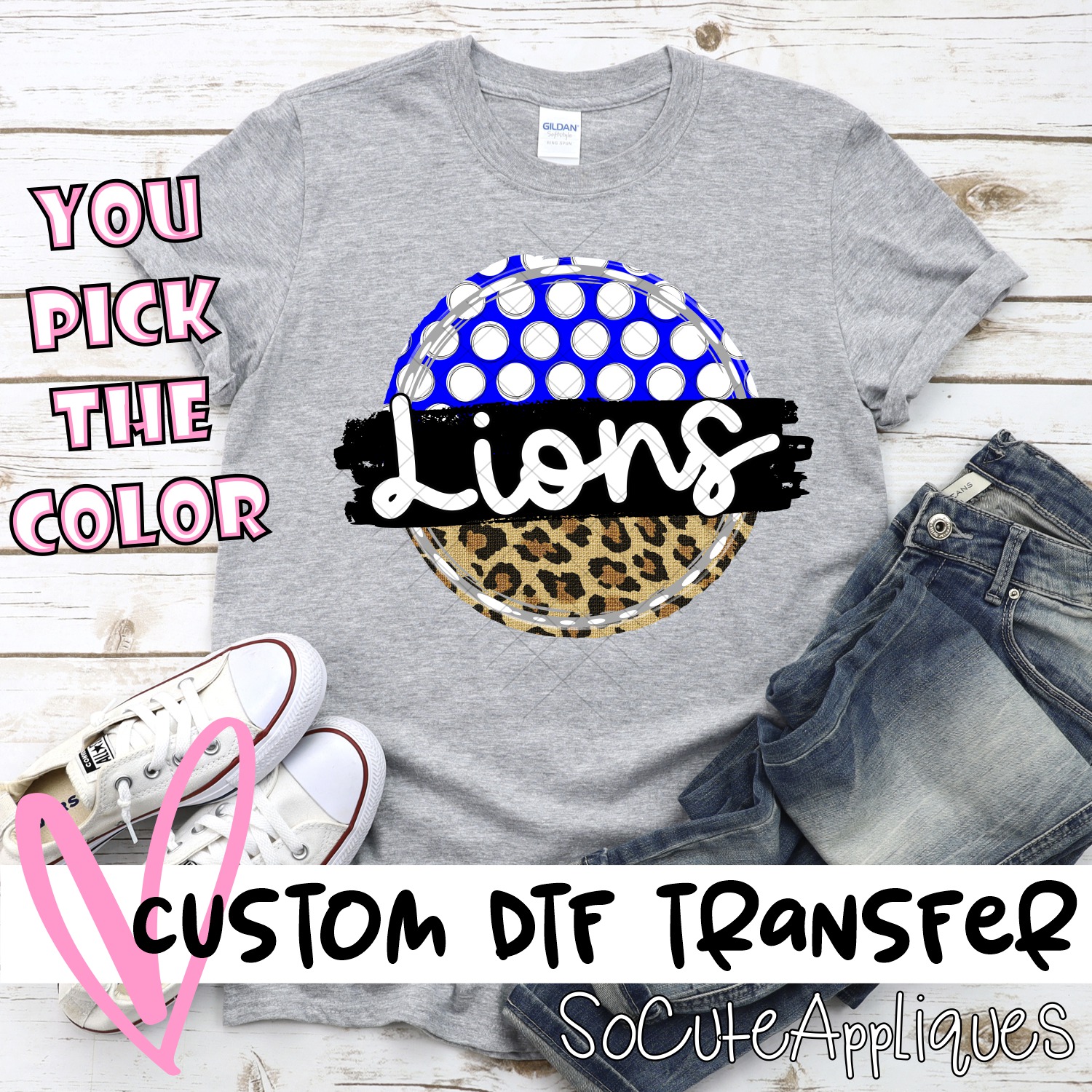 CUSTOM Lions polka dot Leopard circle *DTF* Transfer