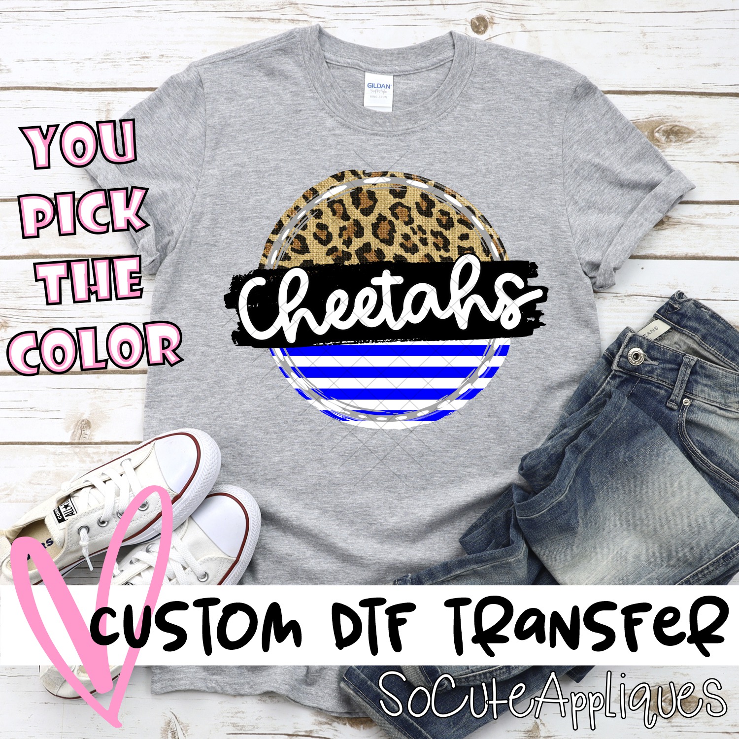 CUSTOM Cheetahs Stripe Leopard circle *DTF* Transfer