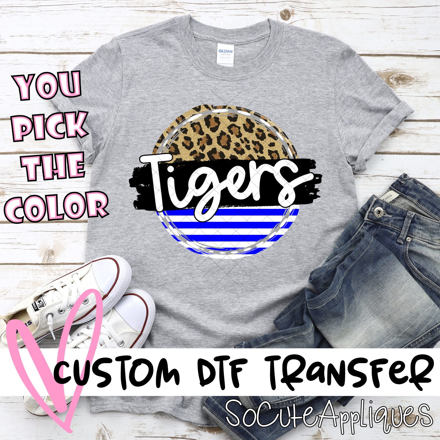 CUSTOM Tigers Stripe Leopard circle *DTF* Transfer