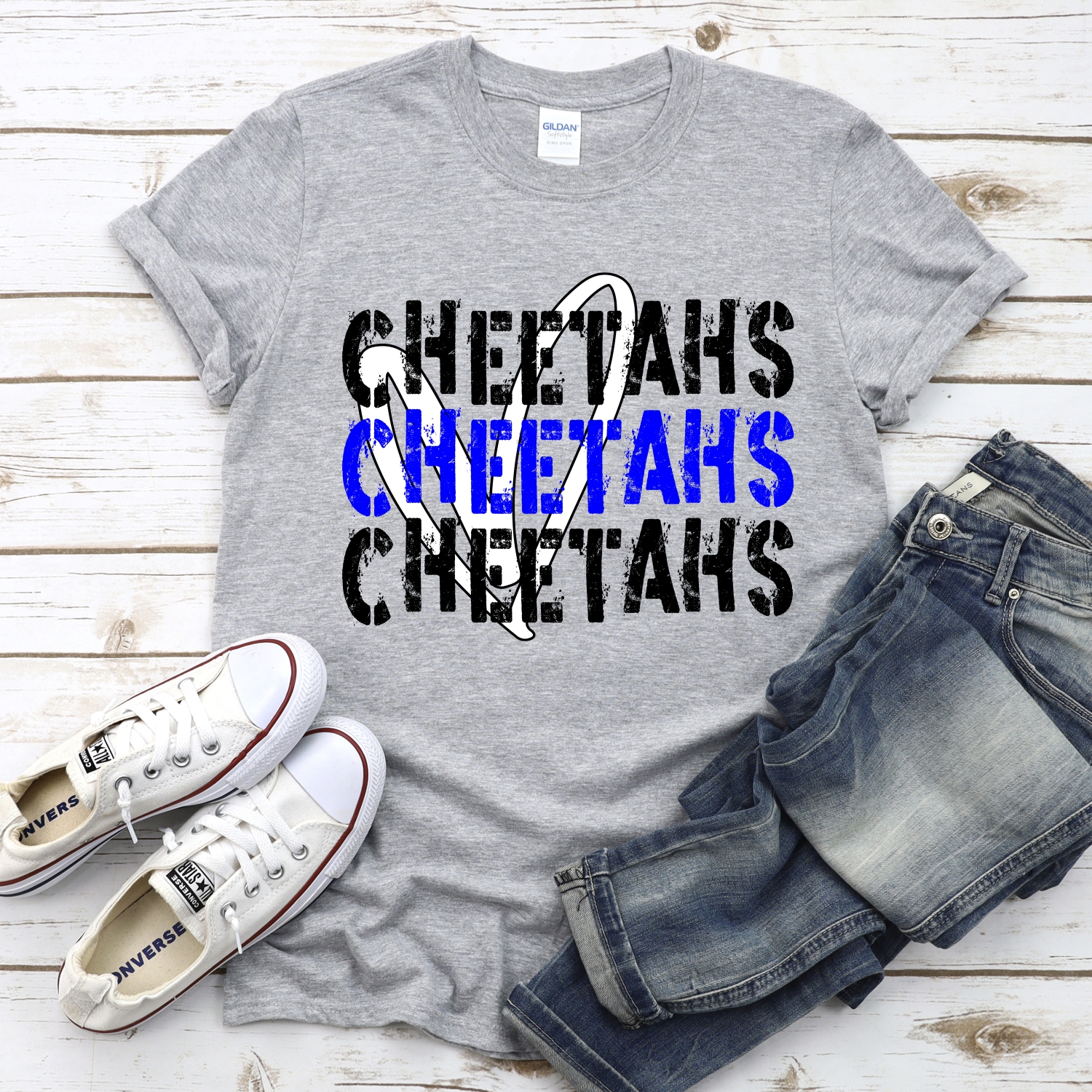 CUSTOM Cheetahs Stacked with heart *DTF* Transfer - Image 2