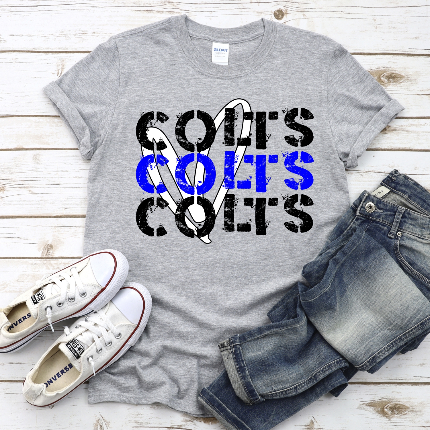 CUSTOM Colts Stacked with heart *DTF* Transfer - Image 2