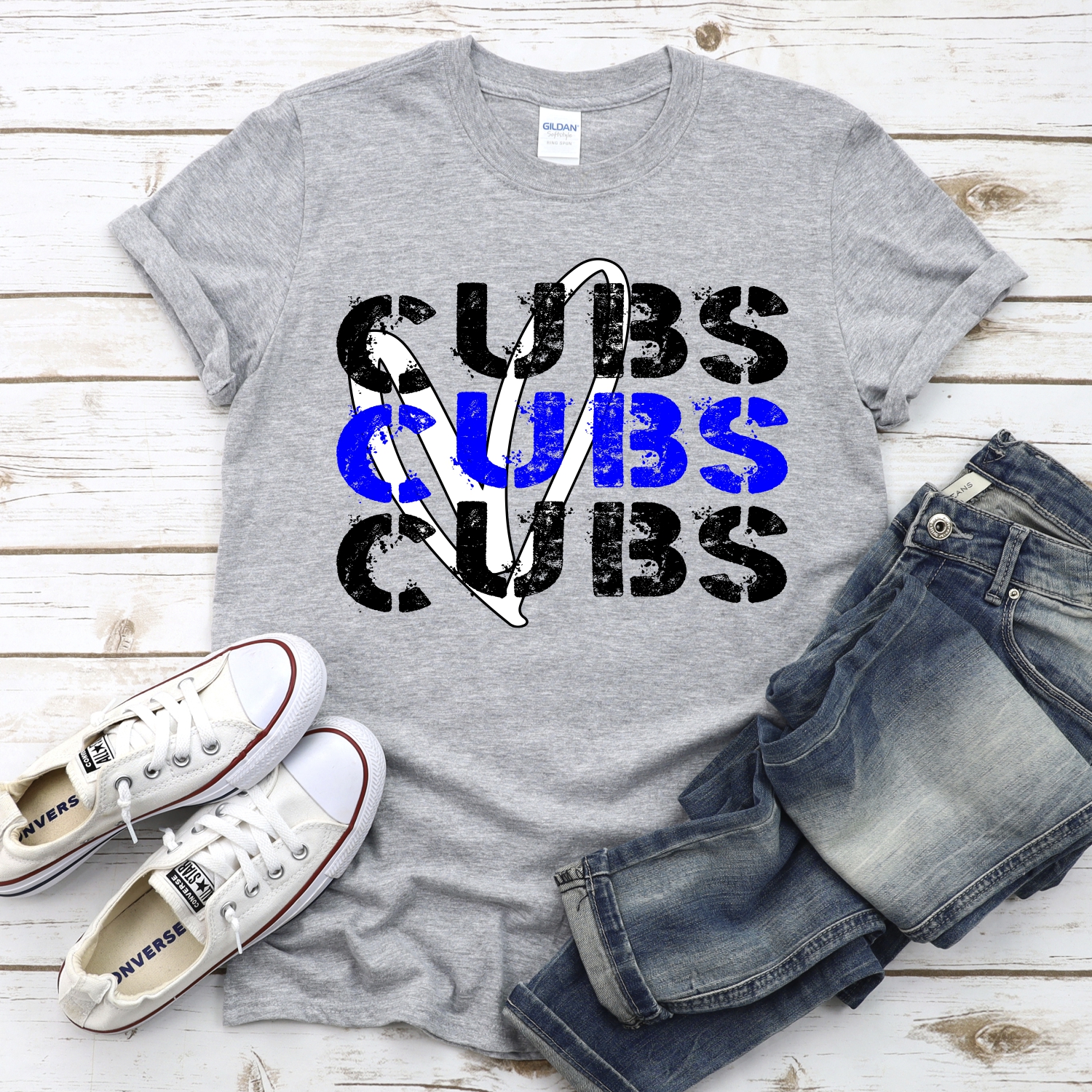 CUSTOM Cubs Stacked with heart *DTF* Transfer - Image 2