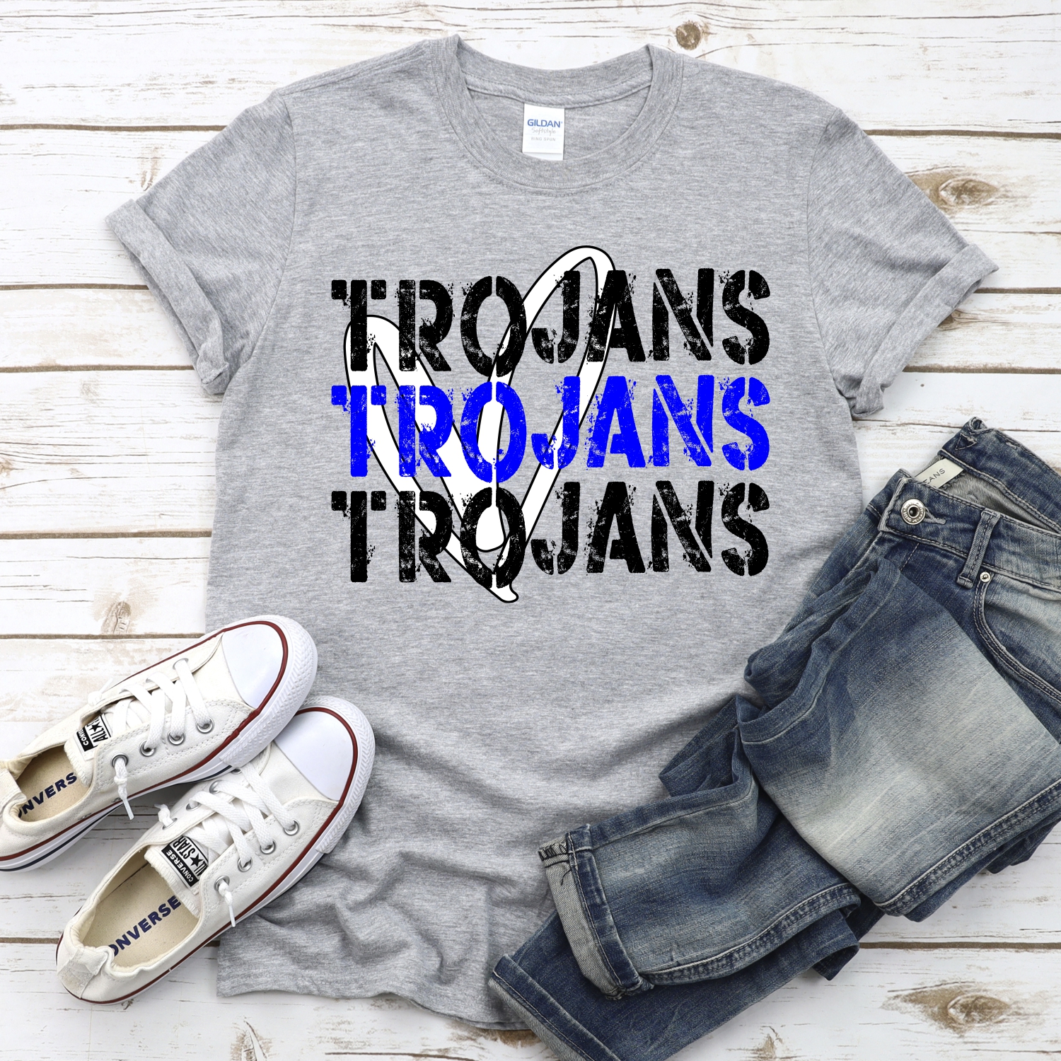 CUSTOM Trojans Stacked with heart *DTF* Transfer - Image 2