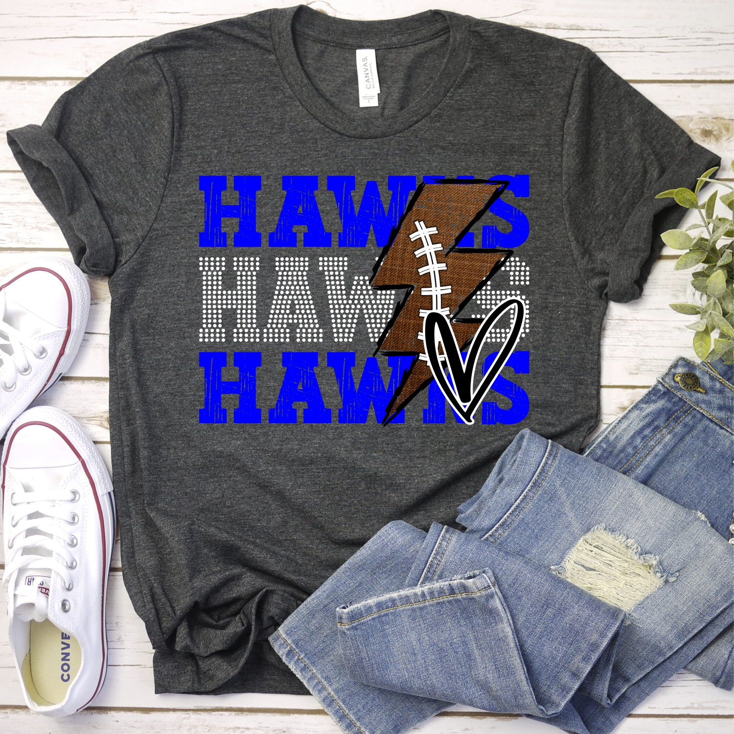 CUSTOM Hawks football lightning bolt *DTF* Transfer - Image 2