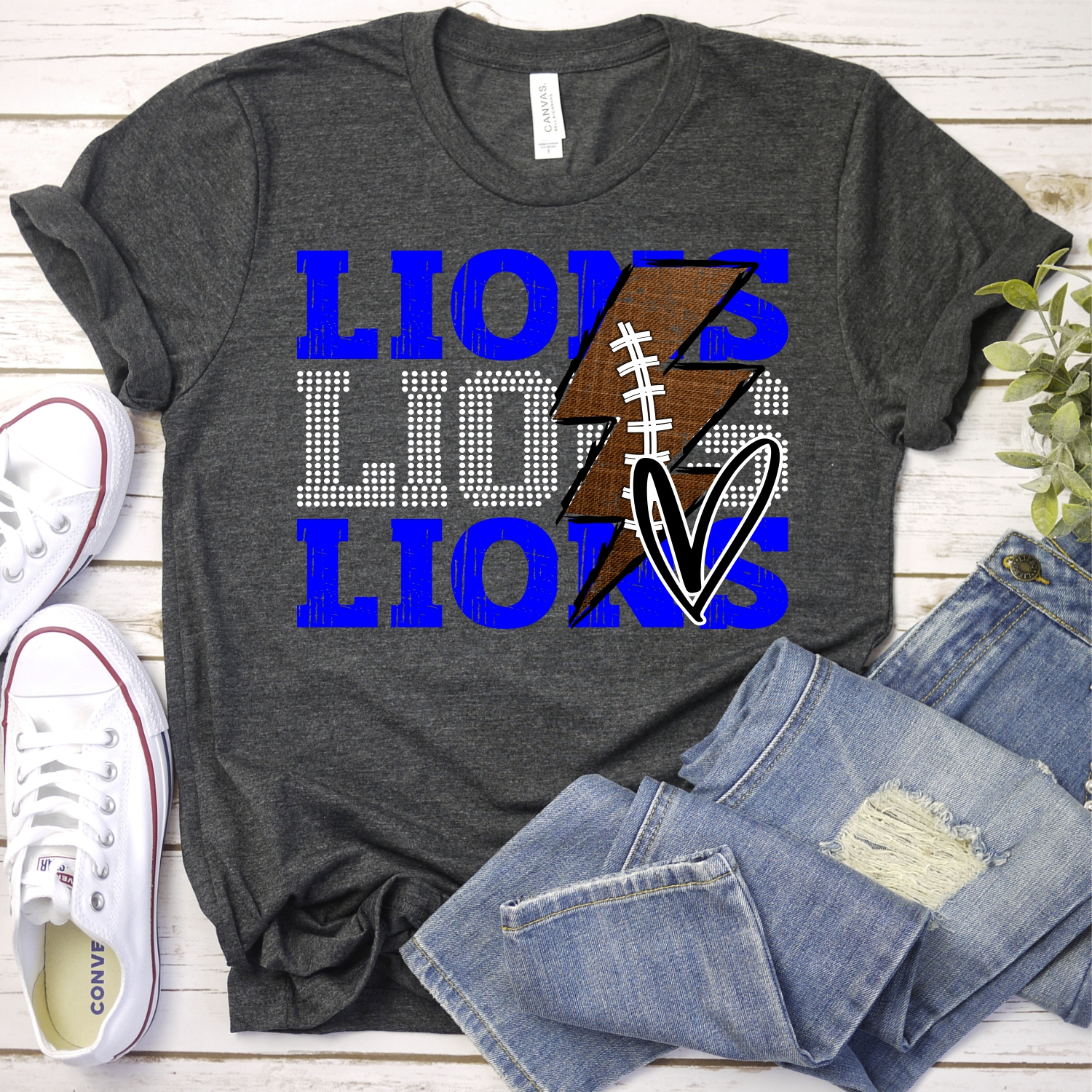 CUSTOM Lions football lightning bolt *DTF* Transfer - Image 2