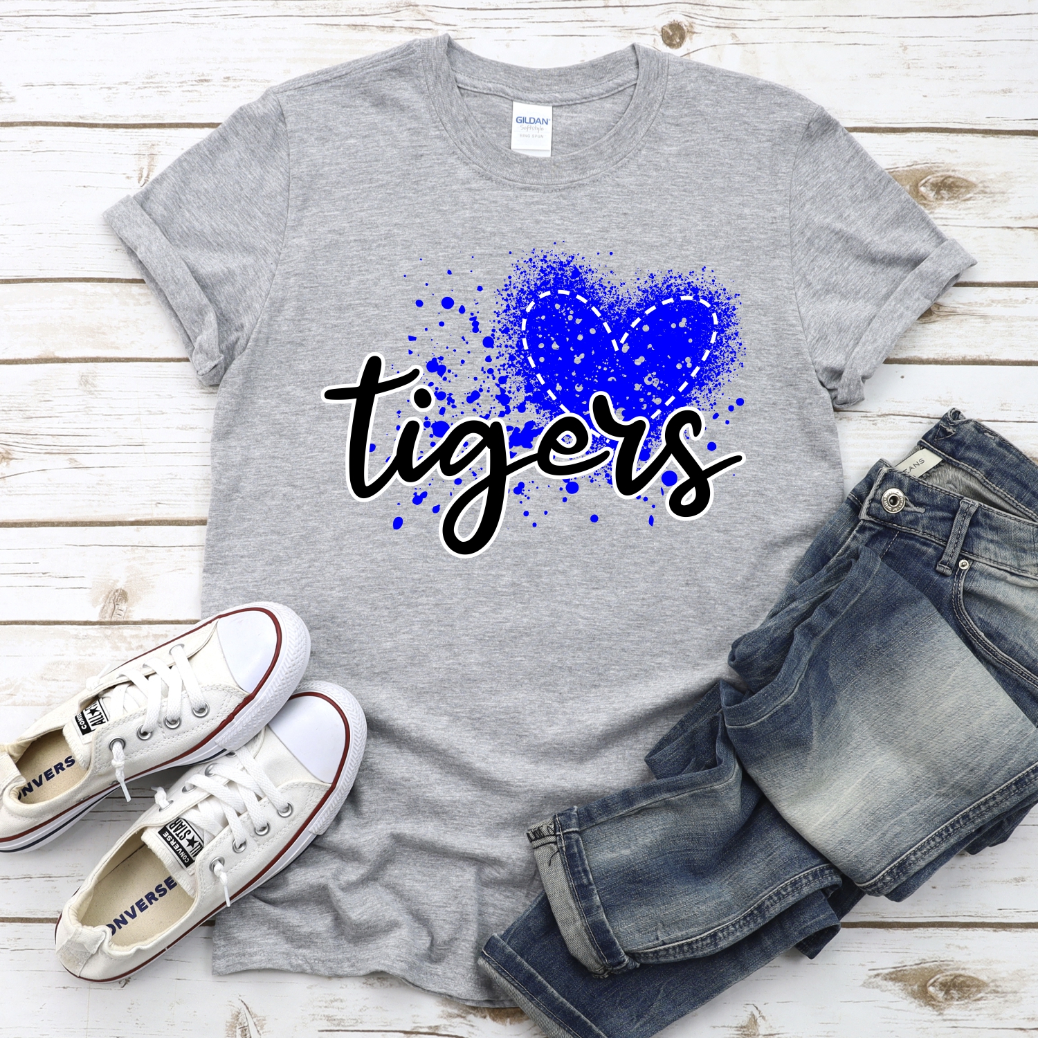 CUSTOM Tigers messy heart *DTF* Transfer - Image 2