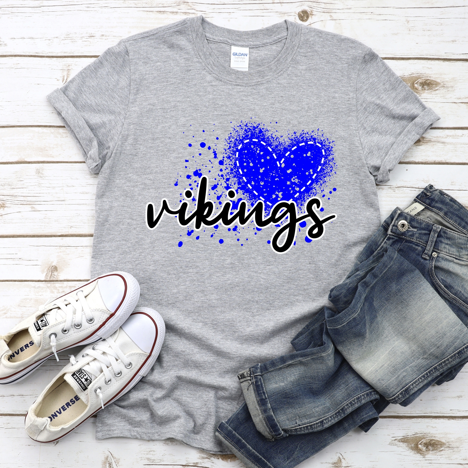 CUSTOM Vikings messy heart *DTF* Transfer - Image 2