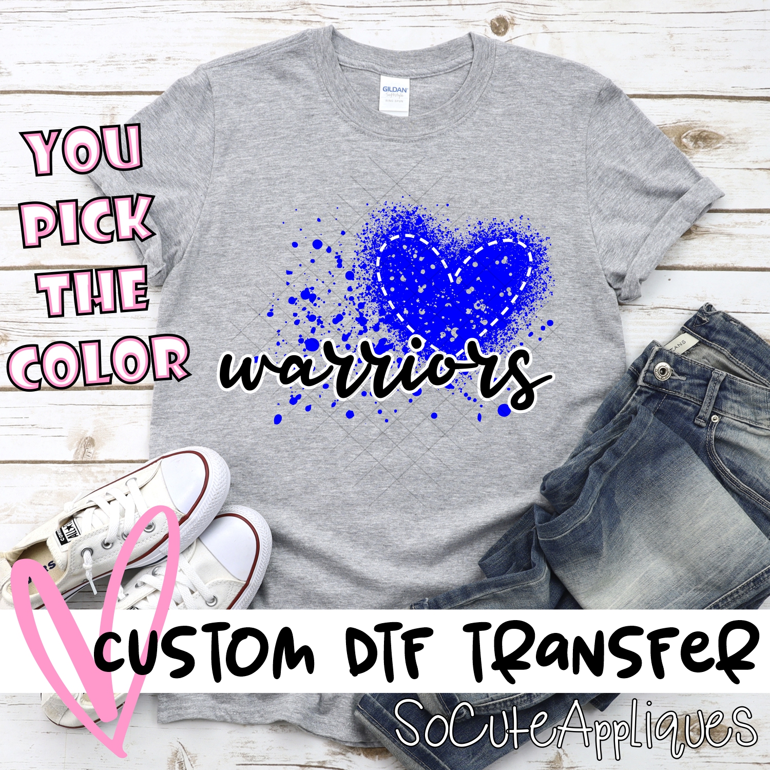 CUSTOM Warriors messy heart *DTF* Transfer