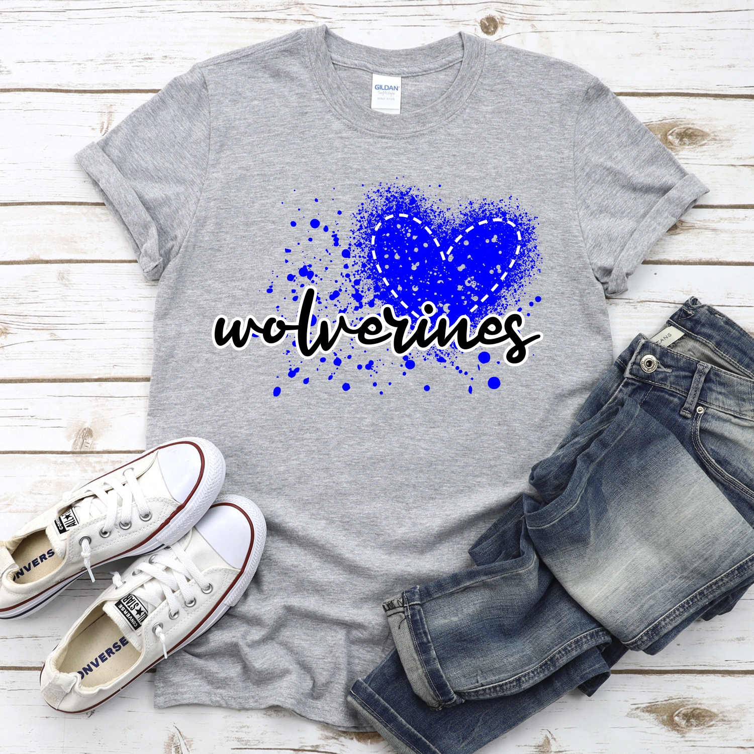 CUSTOM Wolverines messy heart *DTF* Transfer - Image 2