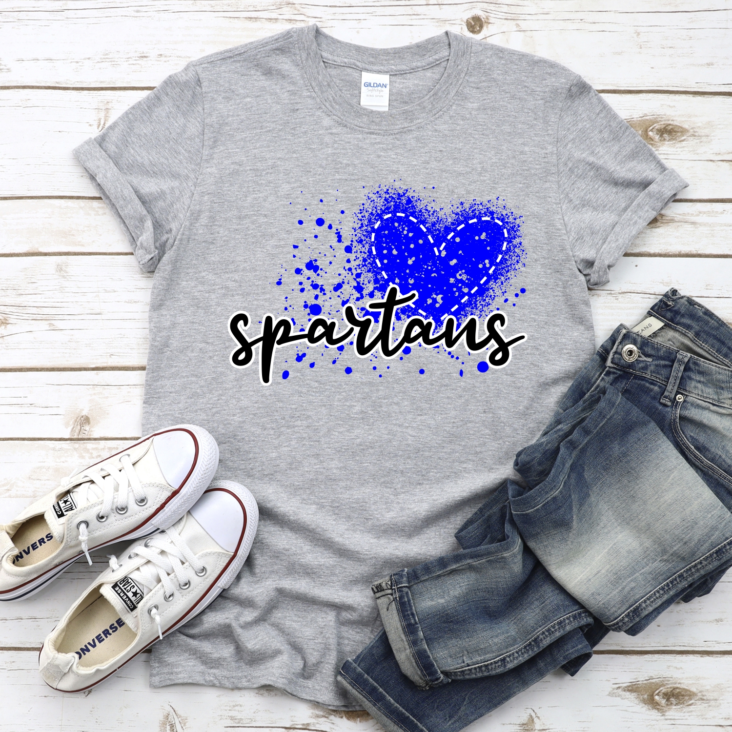 CUSTOM Spartans messy heart *DTF* Transfer - Image 2