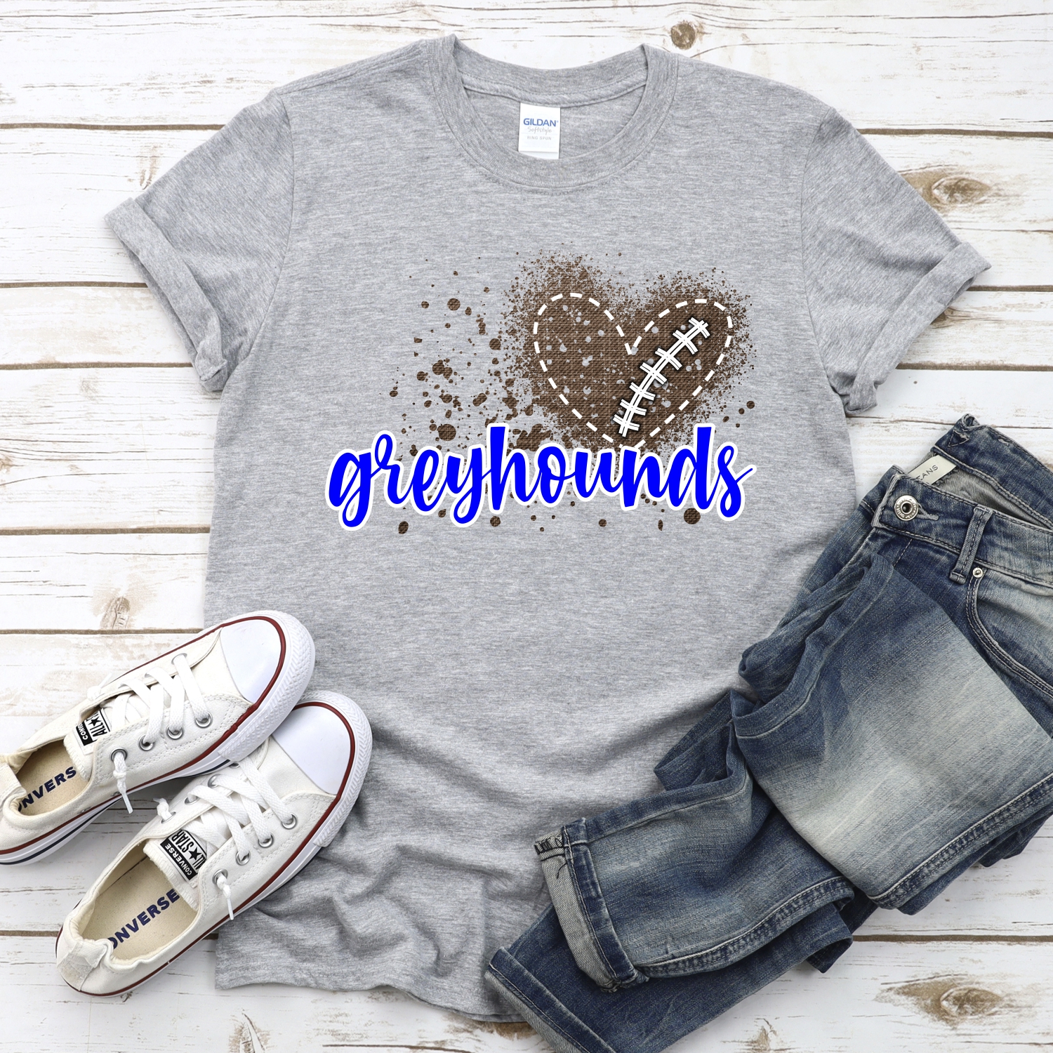 CUSTOM Greyhounds football messy heart *DTF* Transfer - Image 2