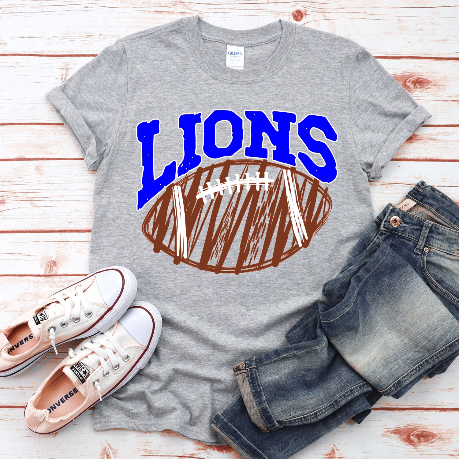 CUSTOM Lions scribble football *DTF* Transfer - Image 2