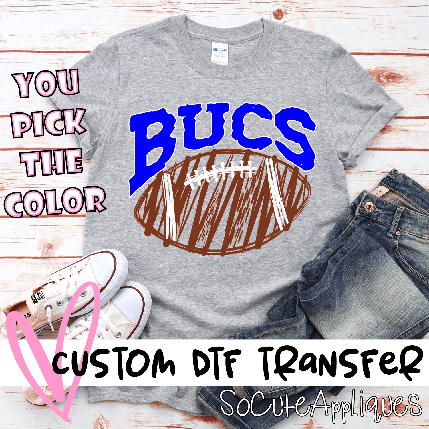 CUSTOM Bucs scribble football *DTF* Transfer