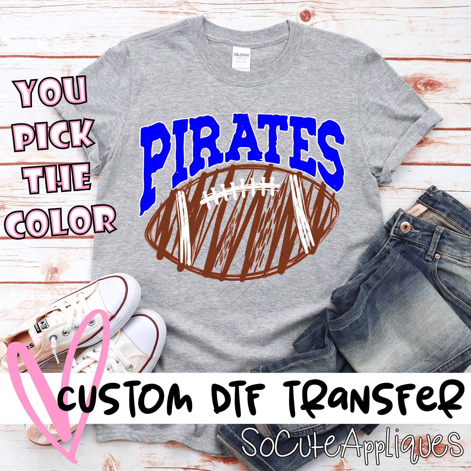 CUSTOM Pirates scribble football *DTF* Transfer