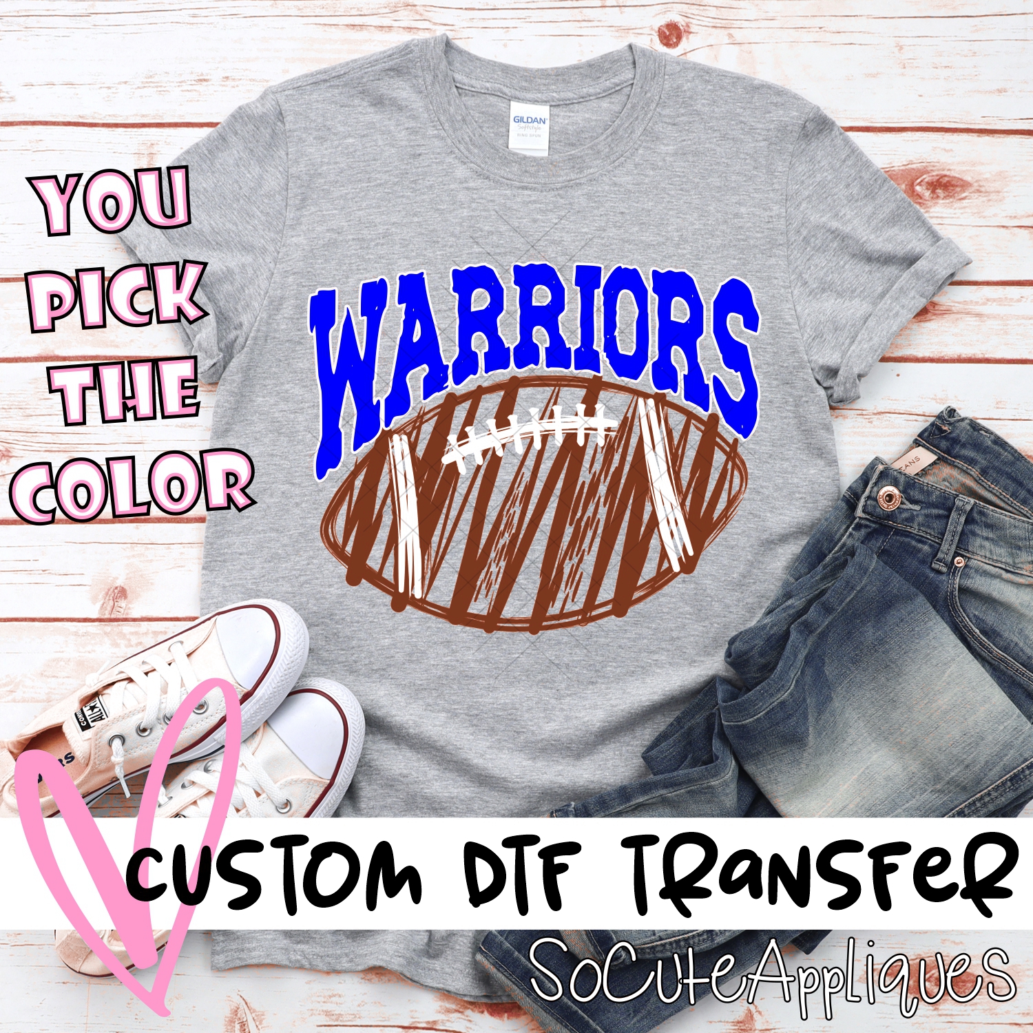 CUSTOM Warriors scribble football *DTF* Transfer