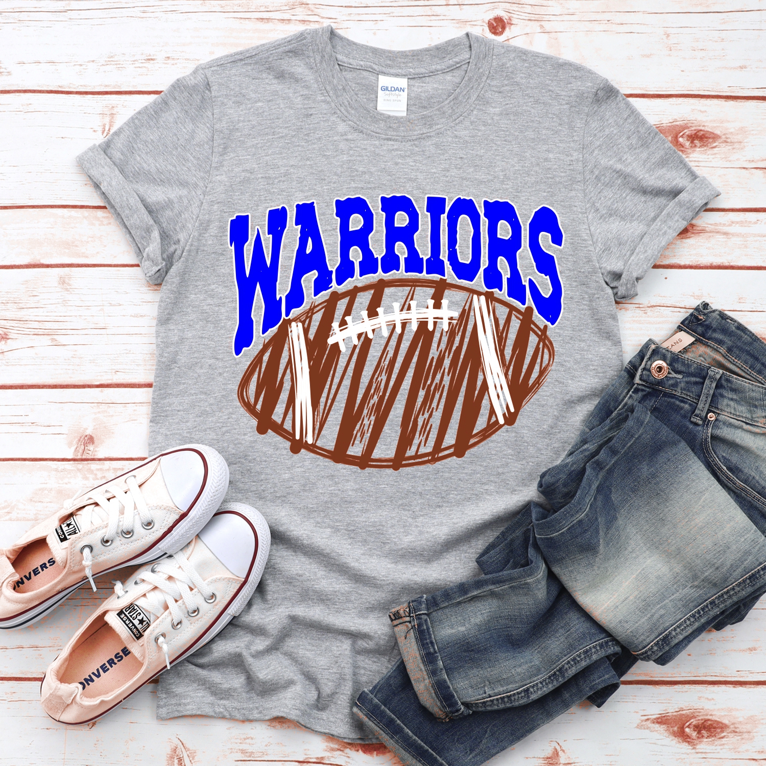 CUSTOM Warriors scribble football *DTF* Transfer - Image 2