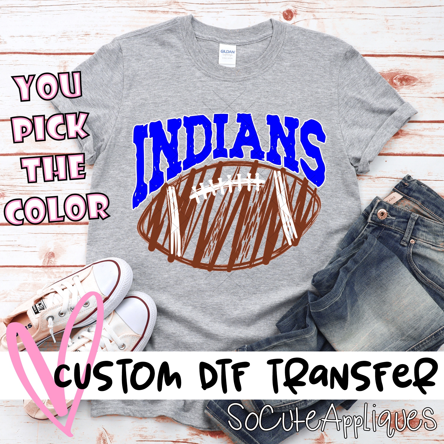 CUSTOM Indians scribble football *DTF* Transfer