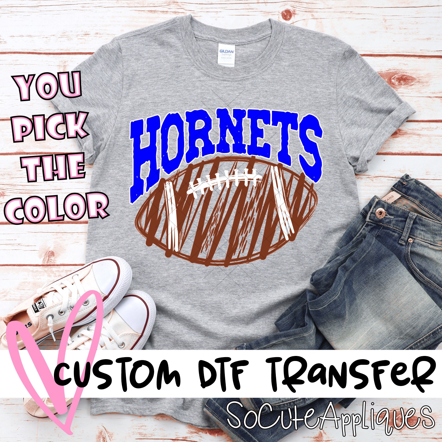 CUSTOM Hornets scribble football *DTF* Transfer