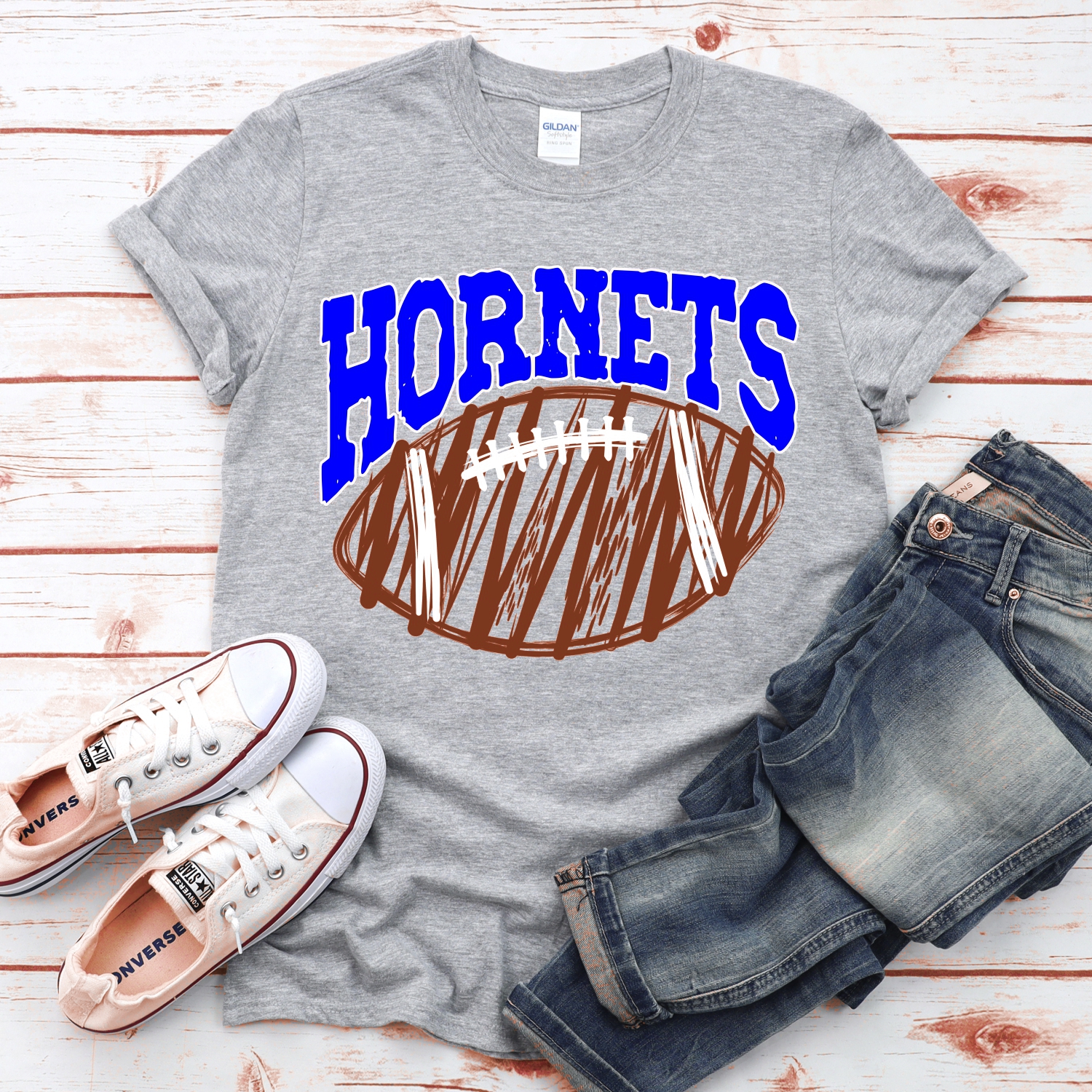 CUSTOM Hornets scribble football *DTF* Transfer - Image 2