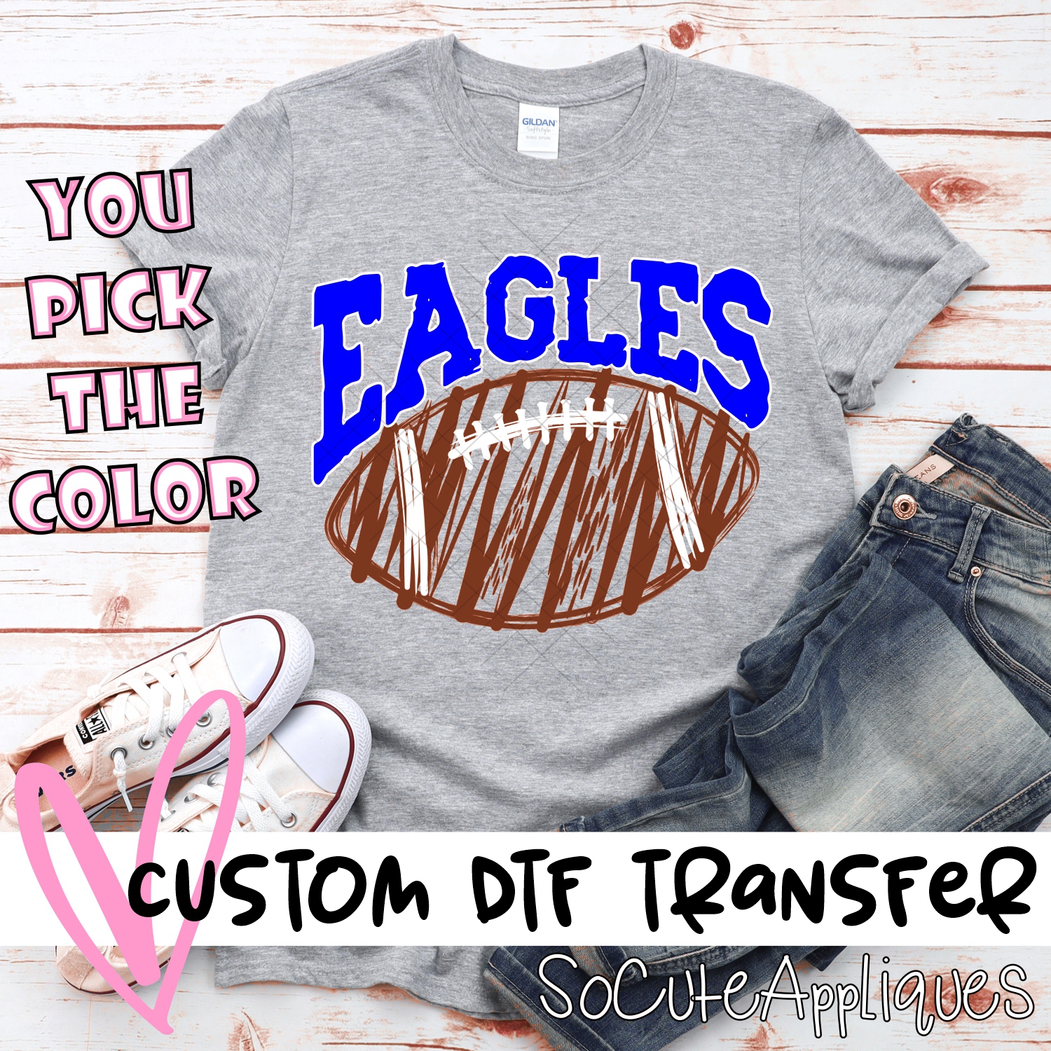CUSTOM Eagles scribble football *DTF* Transfer
