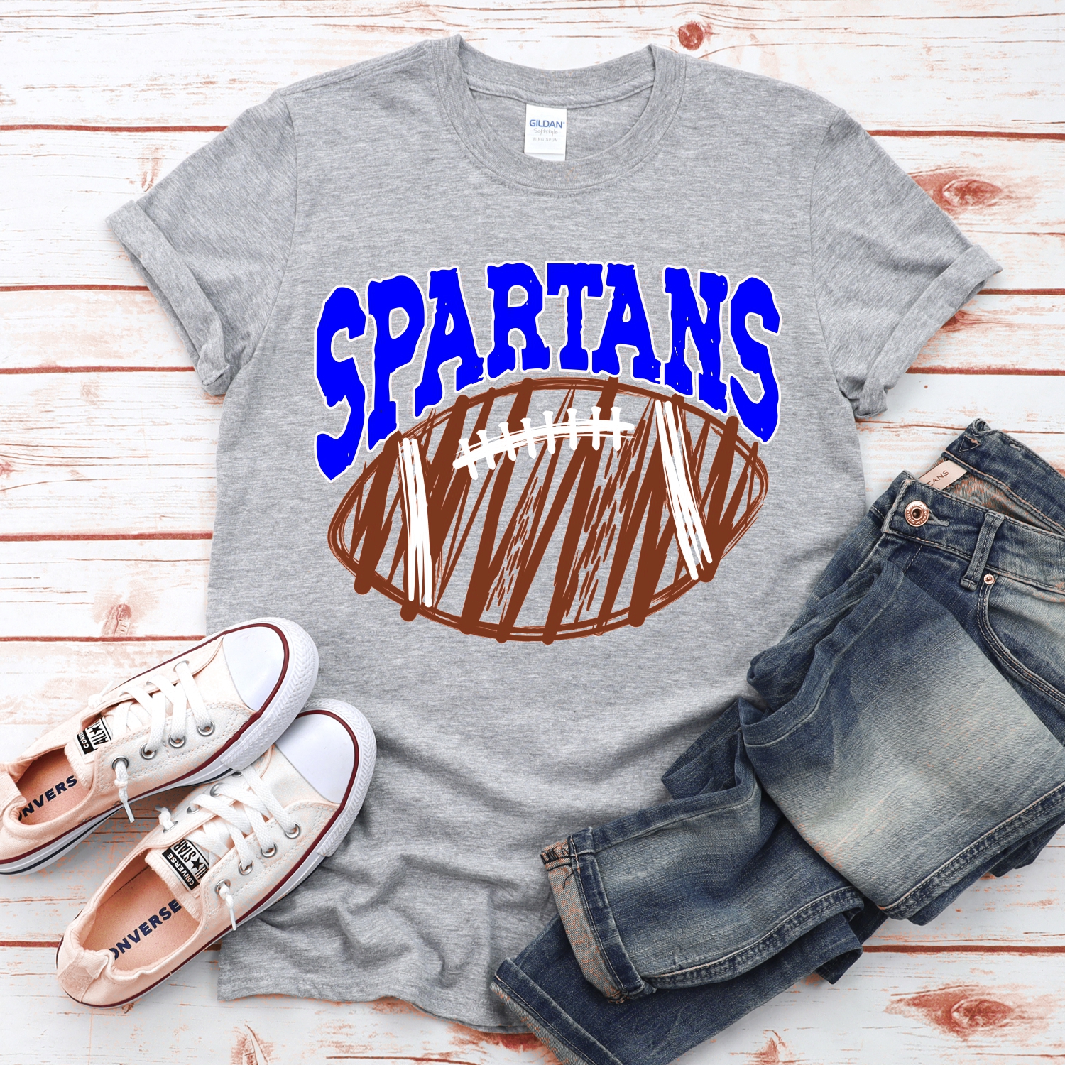 CUSTOM Spartans scribble football *DTF* Transfer - Image 2