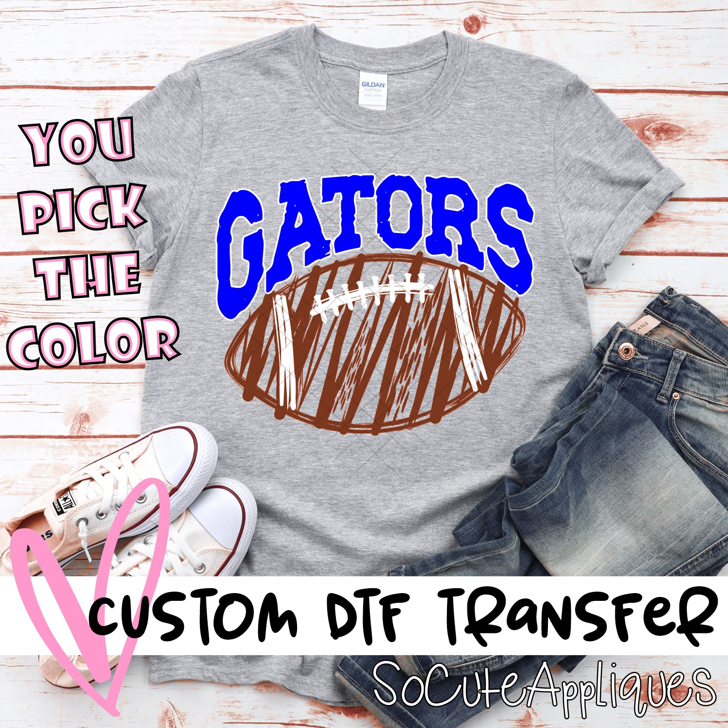 CUSTOM Gators scribble football *DTF* Transfer