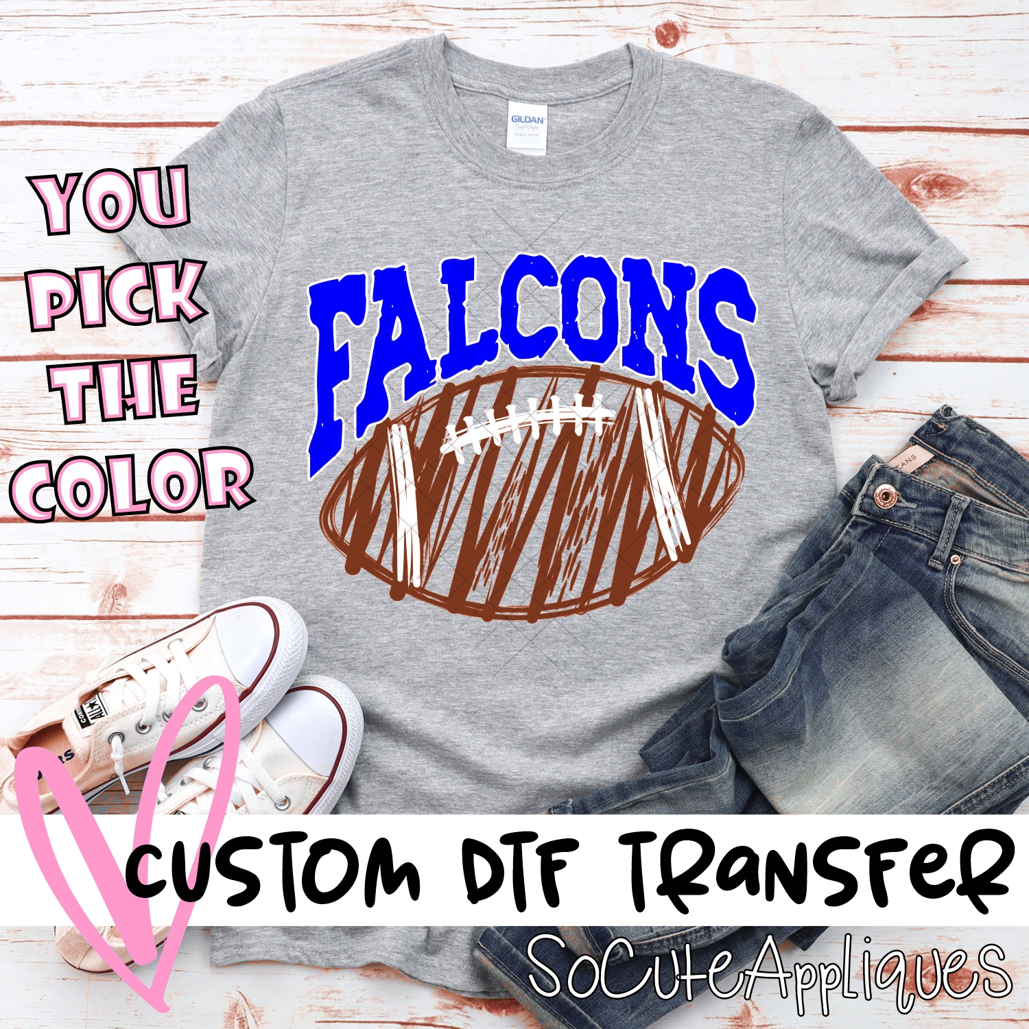 CUSTOM Falcons scribble football *DTF* Transfer