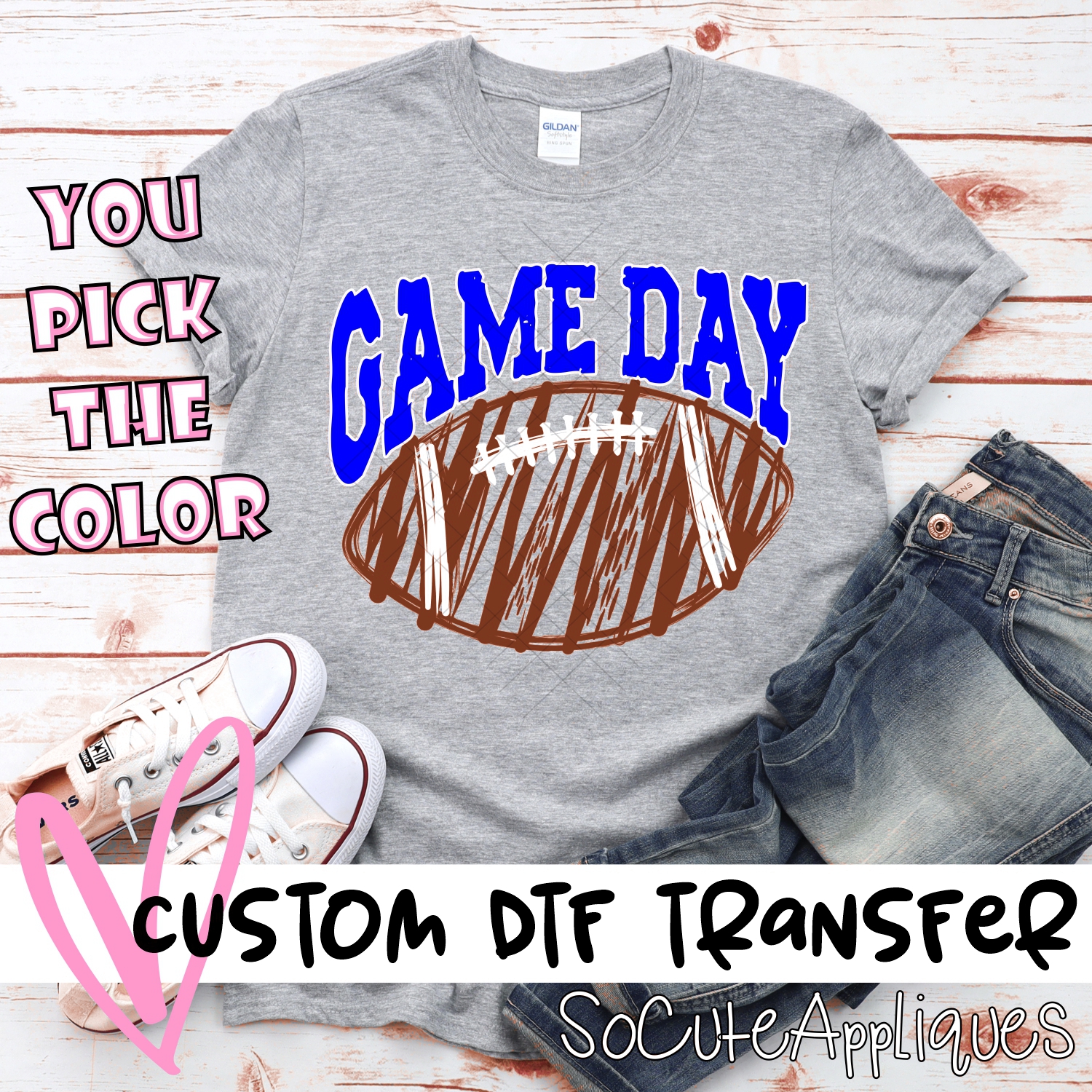 CUSTOM Game Day scribble football *DTF* Transfer