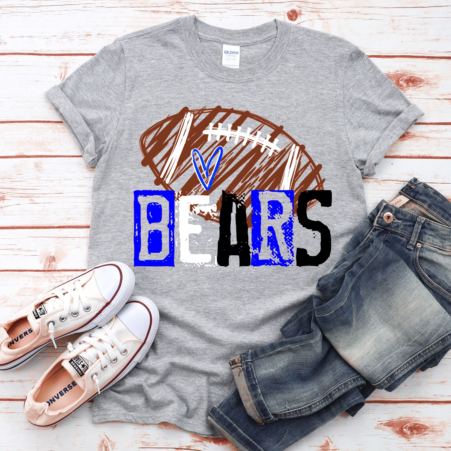 CUSTOM Bears messy stamp scribble football *DTF* Transfer - Image 2
