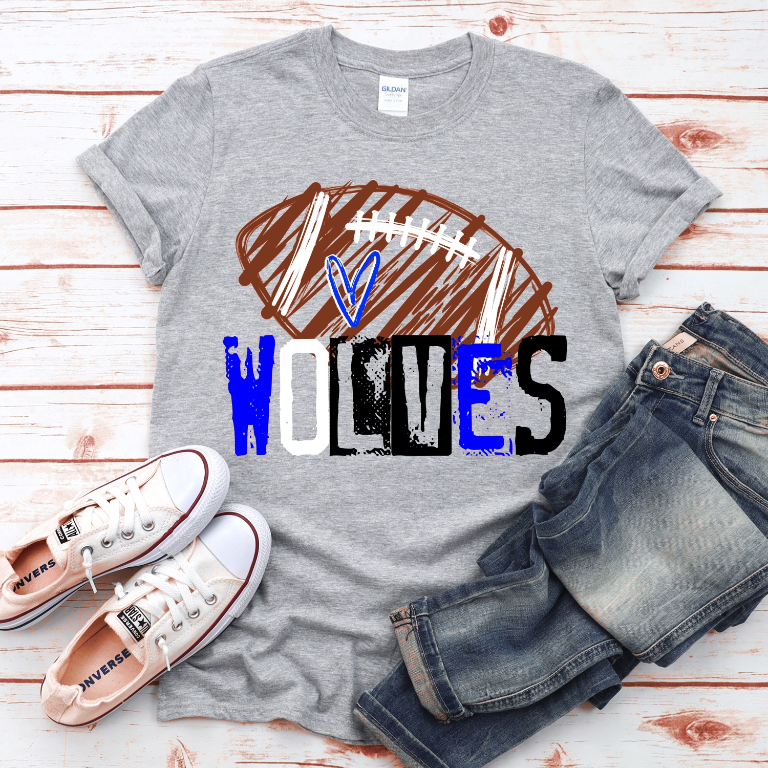 CUSTOM Wolves messy stamp scribble football *DTF* Transfer - Image 2