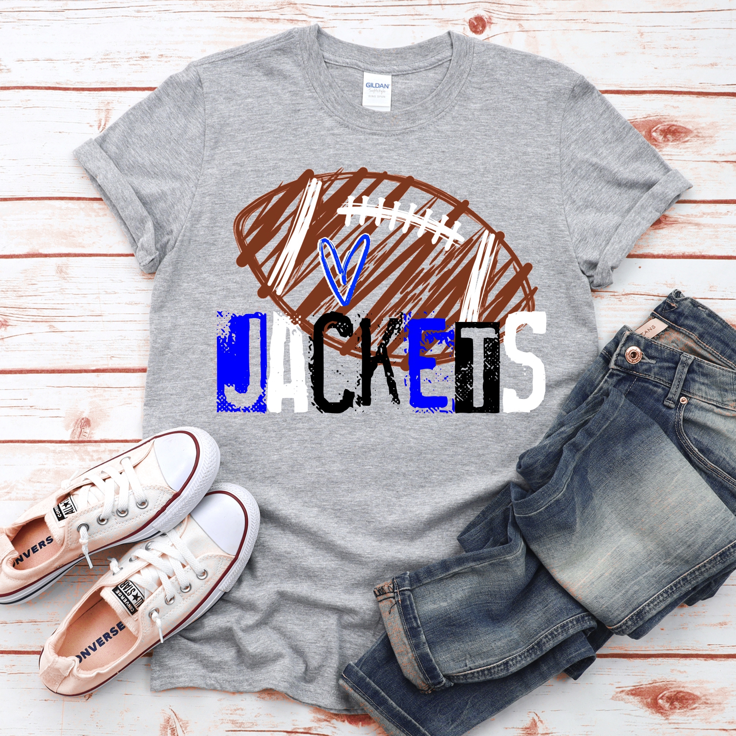 CUSTOM Jackets messy stamp scribble football *DTF* Transfer - Image 2