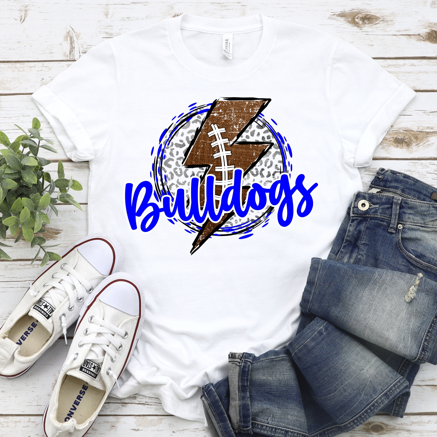 CUSTOM Bulldogs football bolt on leopard *DTF* Transfer - Image 2